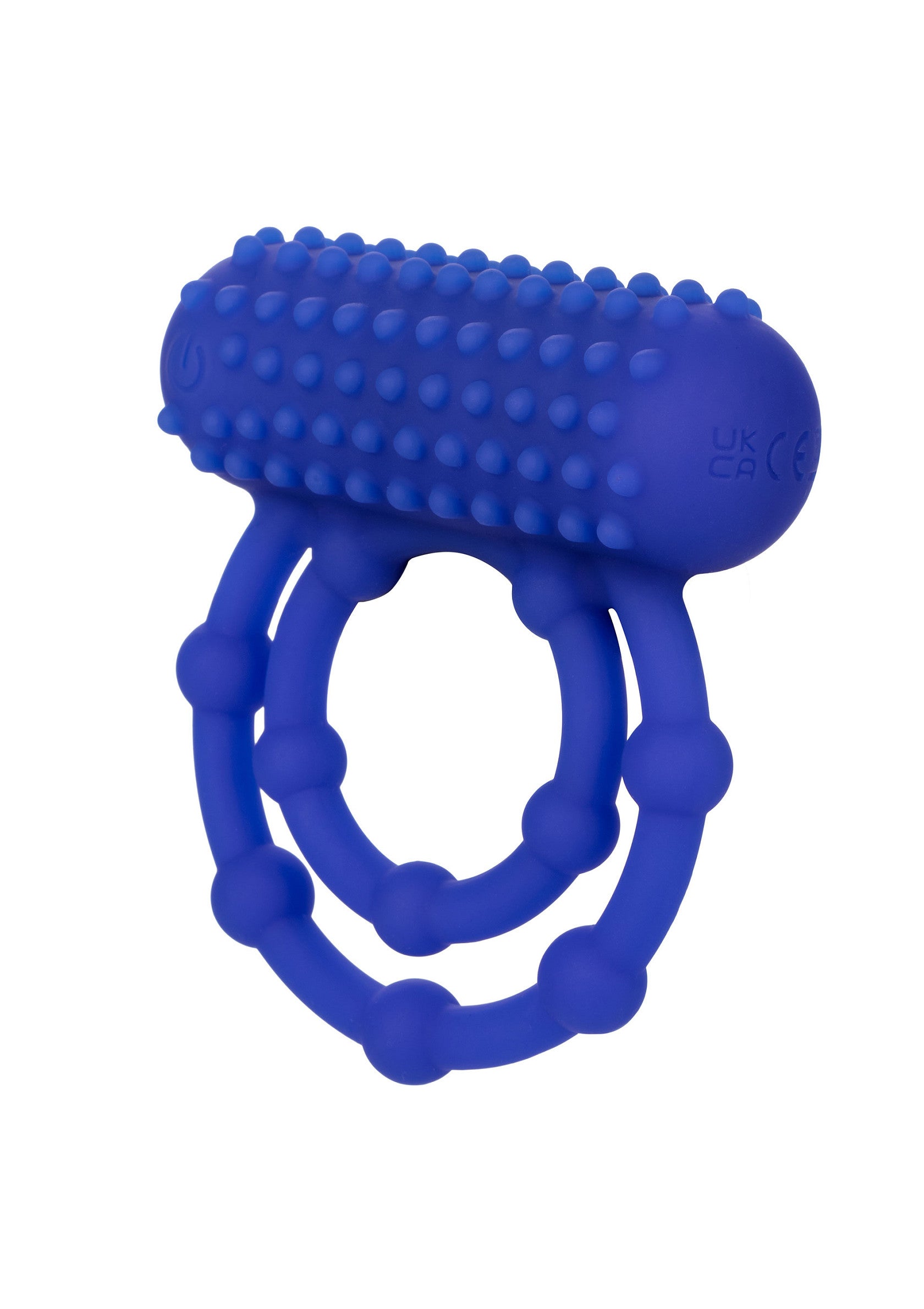 Anneau pénien texturé bleu vibrant pour une sensation intense et un plaisir prolongé. Découvrez des sensations uniques !; Vibrerende blauwe penisring voor intens genot en langdurige prestaties. Ontdek unieke sensaties!; Vibrant blue textured cock ring for intense sensation & lasting performance. Explore unique sensations!
