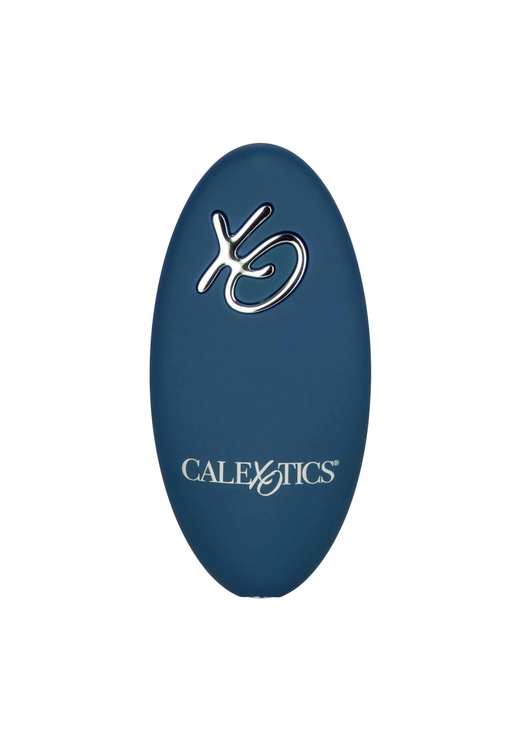 Masseur vibrant bleu Calexotics pour le plaisir personnel et l'exploration du corps.; Blauwe vibrerende Calexotics stimulator voor persoonlijk plezier en verkenning van het lichaam.; Blue Calexotics vibrating massager for personal pleasure and body exploration.