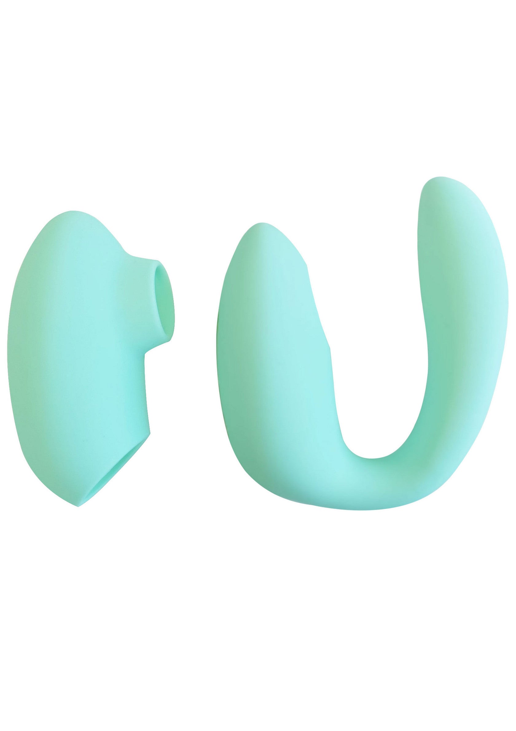 Vibromasseur de couple bleu menthe pour le plaisir des couples; Mintblauwe koppelvibrator voor plezier voor koppels; Mint blue couples vibrator for pleasure for couples