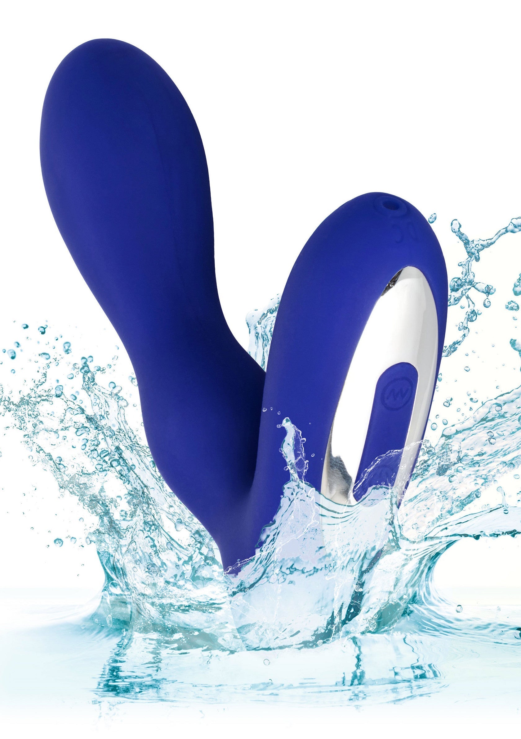 Vibrateur bleu étanche pour une exploration sensorielle aquatique.; Waterdichte blauwe vibrator voor sensuele verkenning in het water.; Waterproof blue vibrator for sensual exploration in the water.