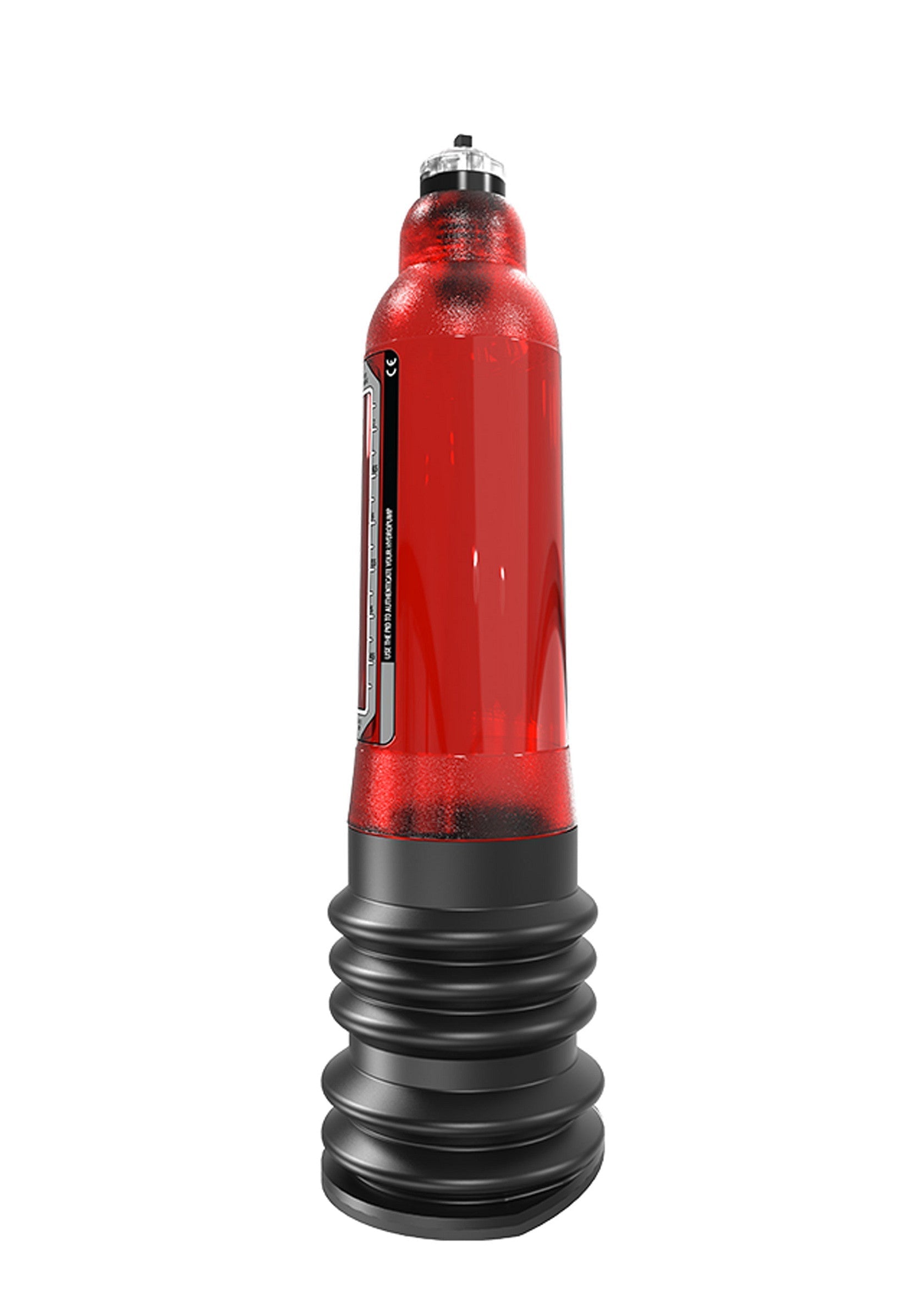 Dispositif d'amélioration masculine rouge et noir pour une expérience intime épanouissante.; Rood-zwart mannelijk verbeteringsapparaat voor een bevredigende intieme ervaring.; Red and black male enhancement device for a satisfying intimate experience.