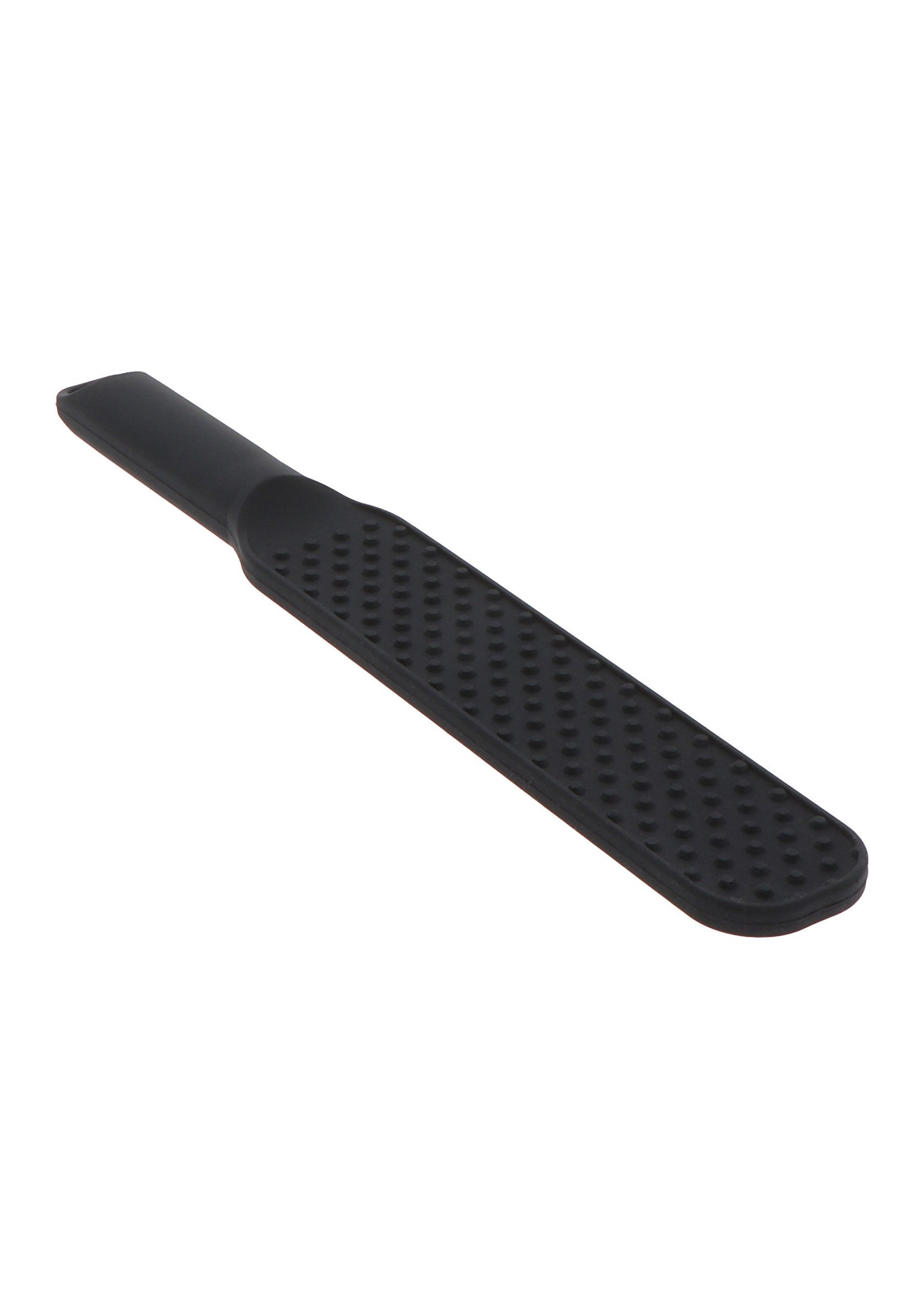 Spatule noire texturée pour appliquer des soins, mélanger des produits ou étaler des préparations. Idéale pour la cuisine ou la beauté.; Zwarte, getextureerde spatel voor het aanbrengen van behandelingen, mengen van producten of verspreiden van bereidingen. Ideaal voor keuken of beauty.; Textured black spatula for applying treatments, mixing products, or spreading preparations. Ideal for kitchen or beauty use.