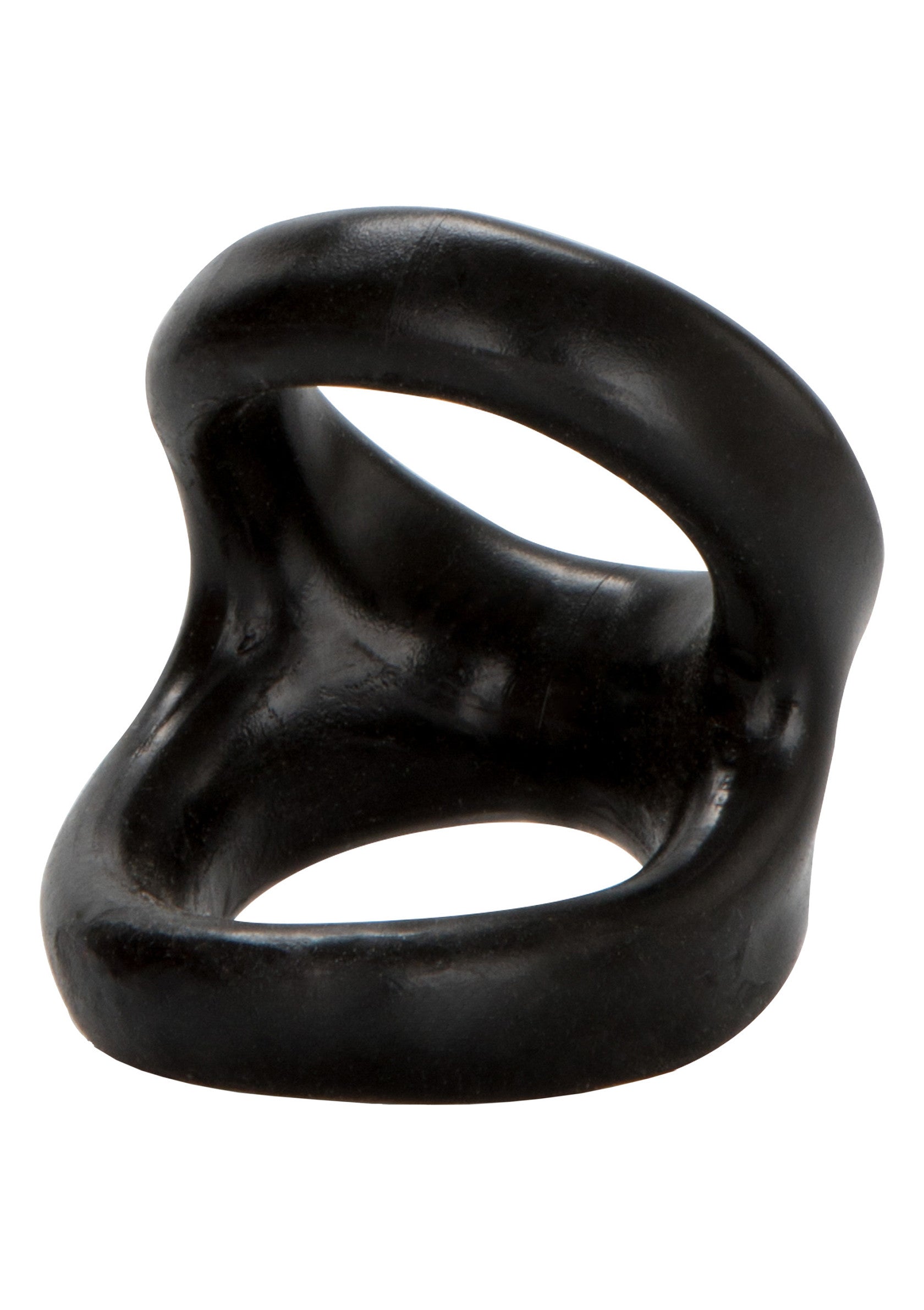 Anneau pénien noir en silicone souple pour plus de plaisir et de confort.; Zwarte penisring van flexibel siliconen voor extra plezier en comfort.; Black cock ring made of flexible silicone for added pleasure and comfort.