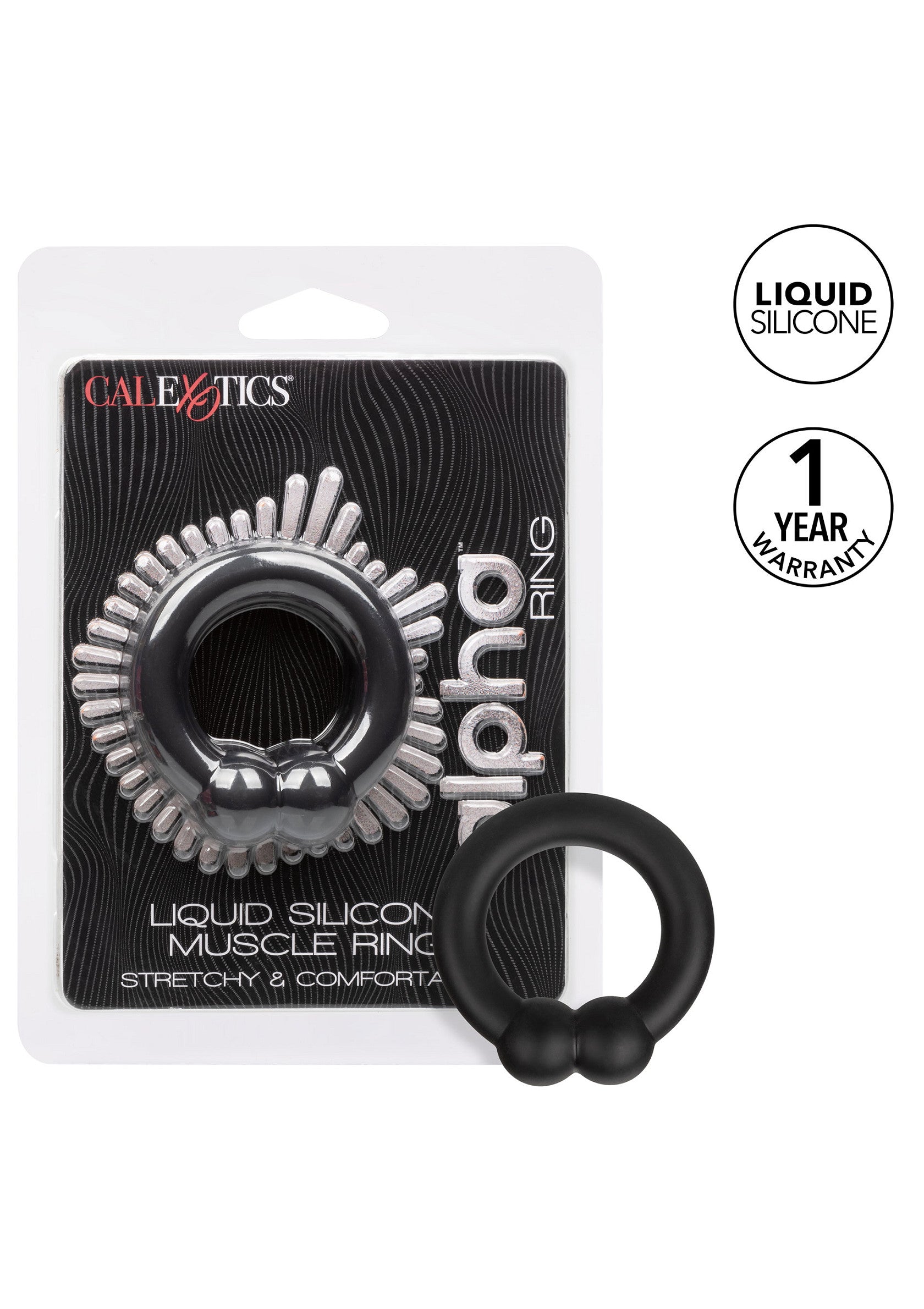 Anneau pénien Galexetics Alpha Ring, silicone liquide pour plus de confort et de plaisir.; Galexetics Alpha Ring penisring, gemaakt van vloeibare siliconen voor comfort en plezier.; Galexetics Alpha Ring cock ring, liquid silicone for comfort and pleasure. Stretchy.