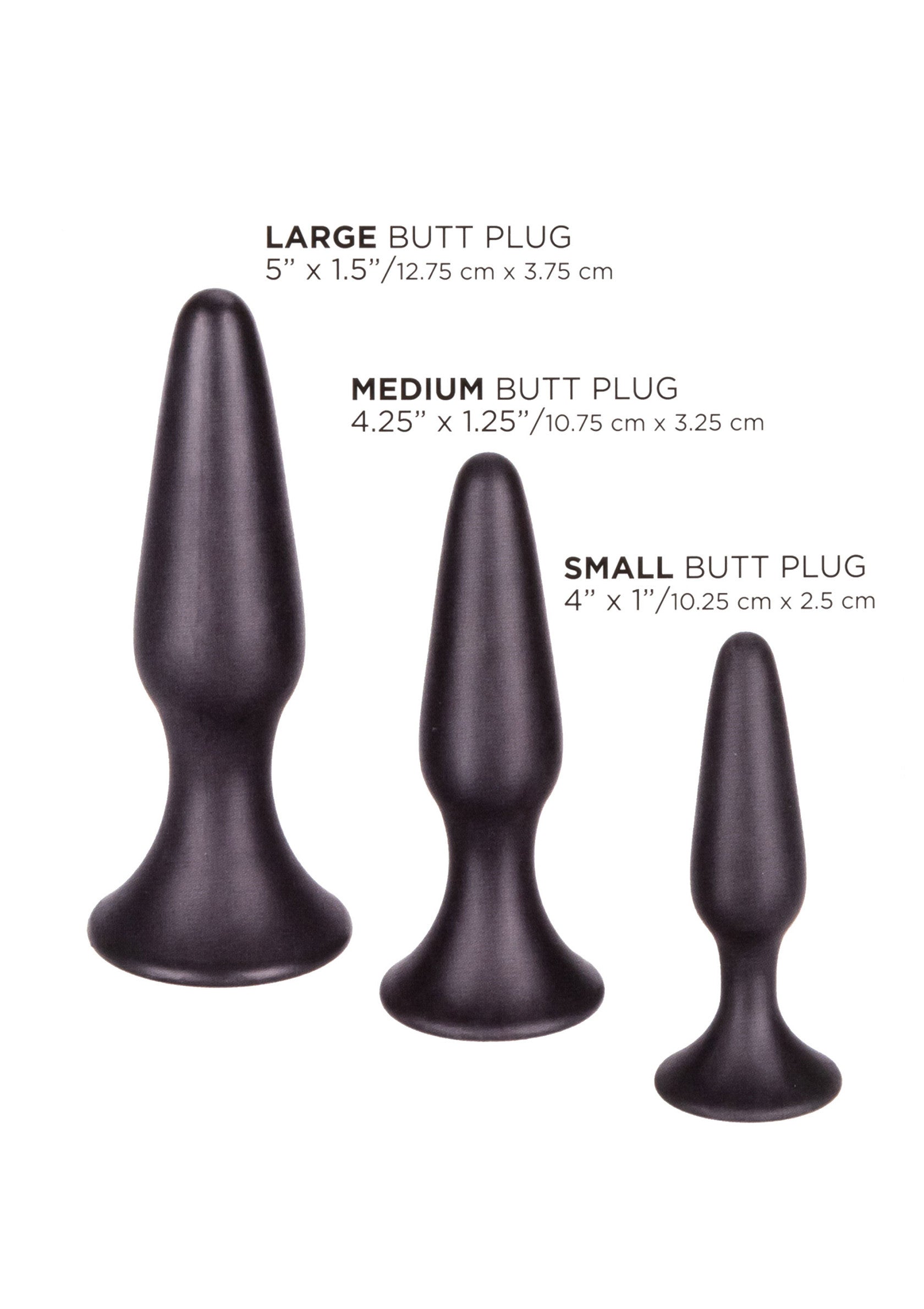 Ensemble de 3 plugs anaux de tailles différentes pour un plaisir progressif. Explorez votre sensualité avec ces accessoires intimes.; Set van 3 buttplugs in verschillende maten voor progressief genot. Verken je sensualiteit met deze intieme accessoires.; Set of 3 butt plugs in varying sizes for progressive pleasure. Explore your sensuality with these intimate accessories.