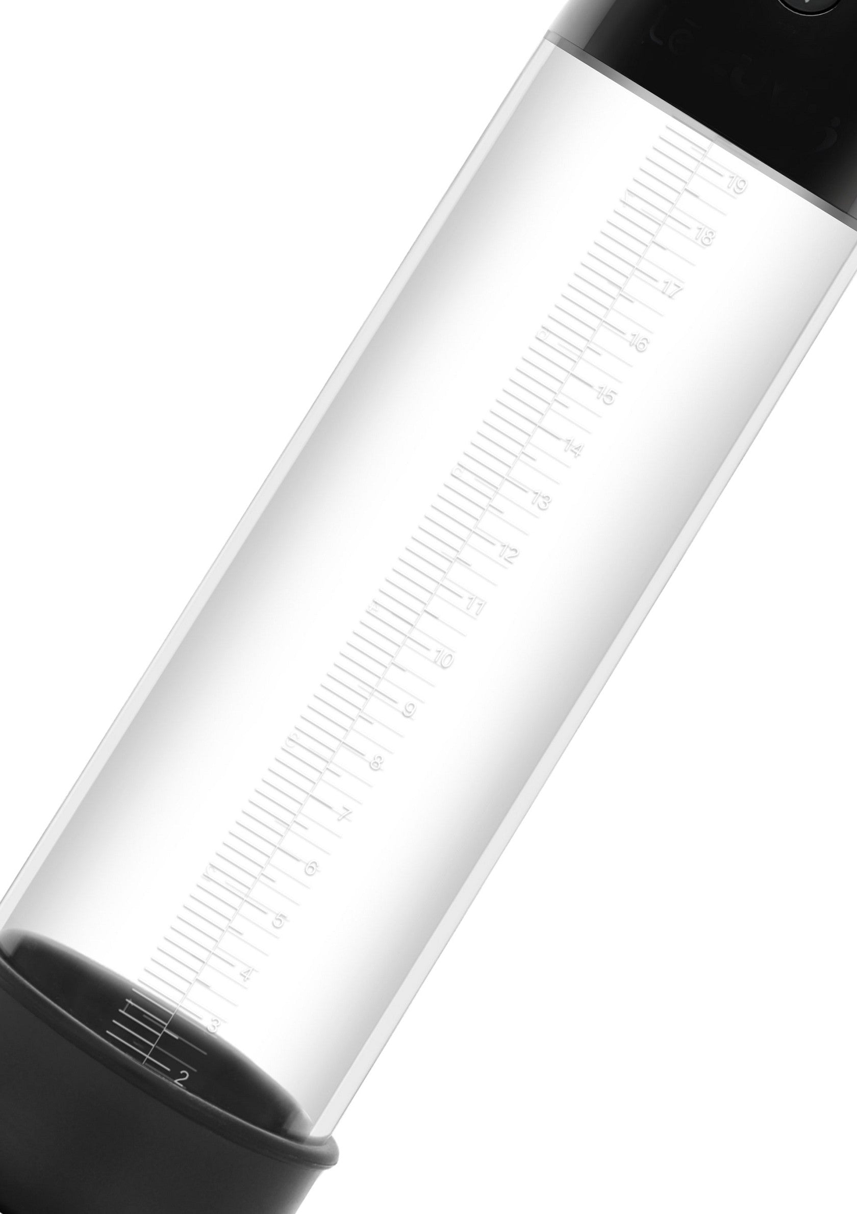 Pompe pour homme avec échelle graduée pour un contrôle précis.; Mannenpomp met maatverdeling voor nauwkeurige controle.; Men's pump with graduated scale for precise control.