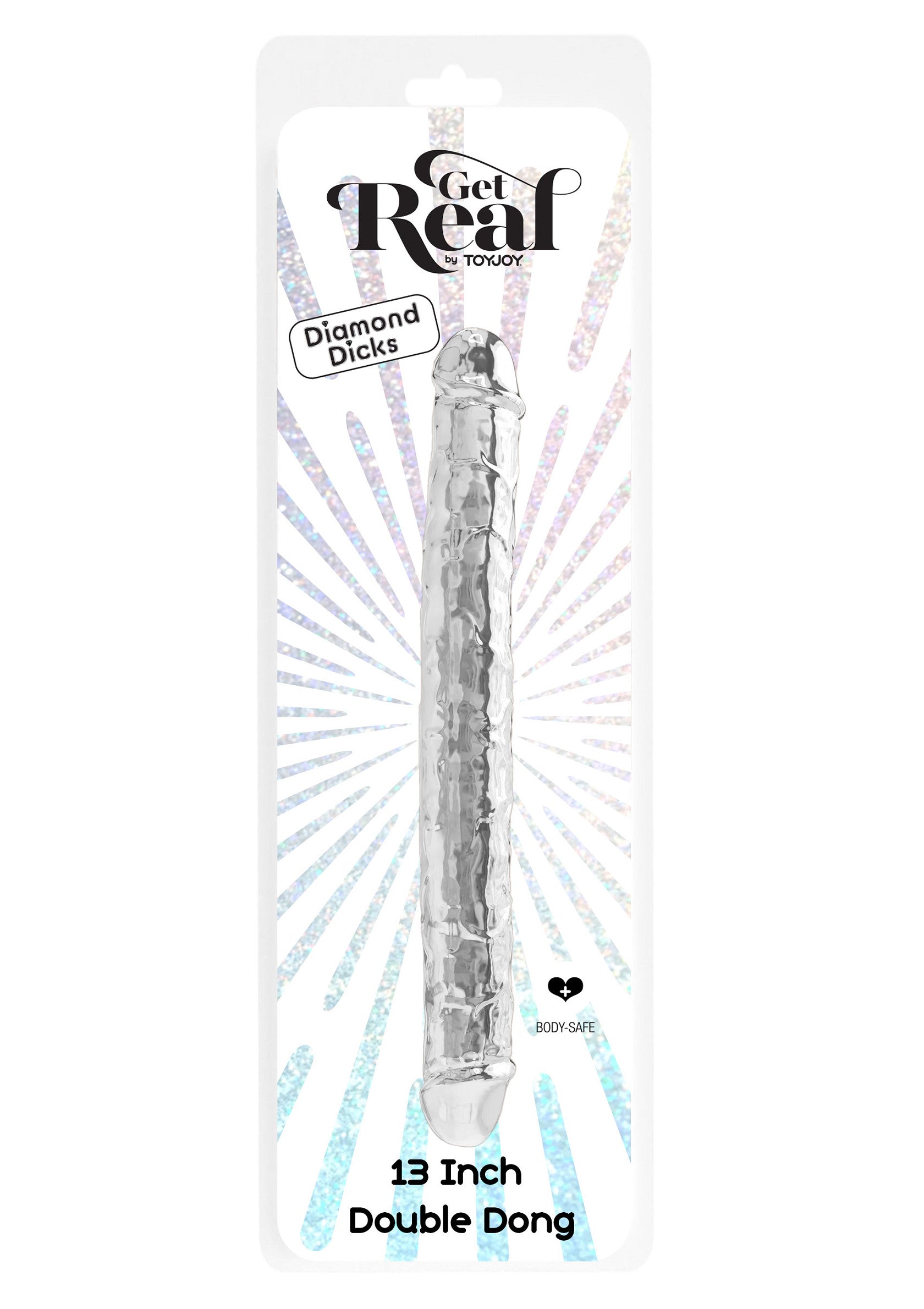 Gode diamant double face Get Real de 33 cm pour adultes. Plaisir intense garanti.; Get Real 33 cm diamant dubbelzijdige dildo voor volwassenen. Intense plezier gegarandeerd.; Get Real 13 Inch diamond double-ended dong for adults. Intense pleasure guaranteed.
