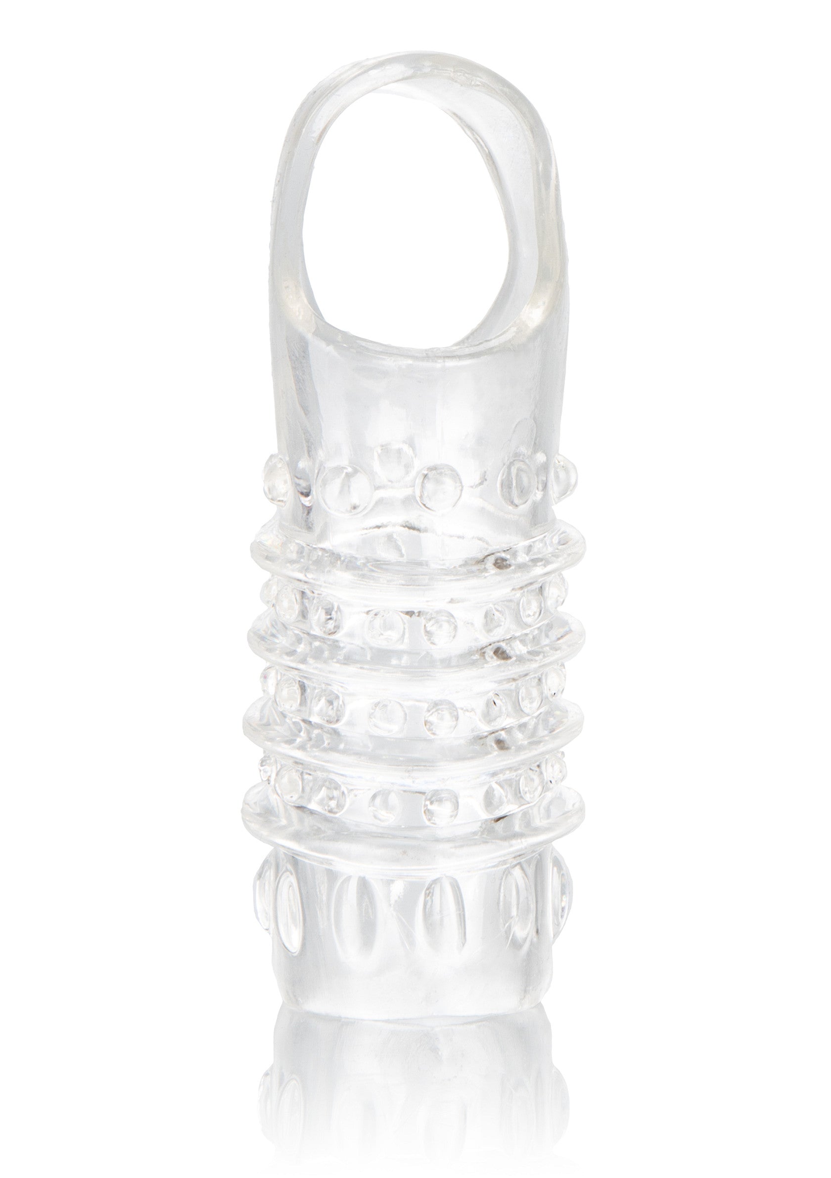 Anneau pénien transparent texturé pour une expérience plus intense.; Transparante penisring met textuur voor een intensere ervaring.; Textured clear cock ring for a more intense experience.