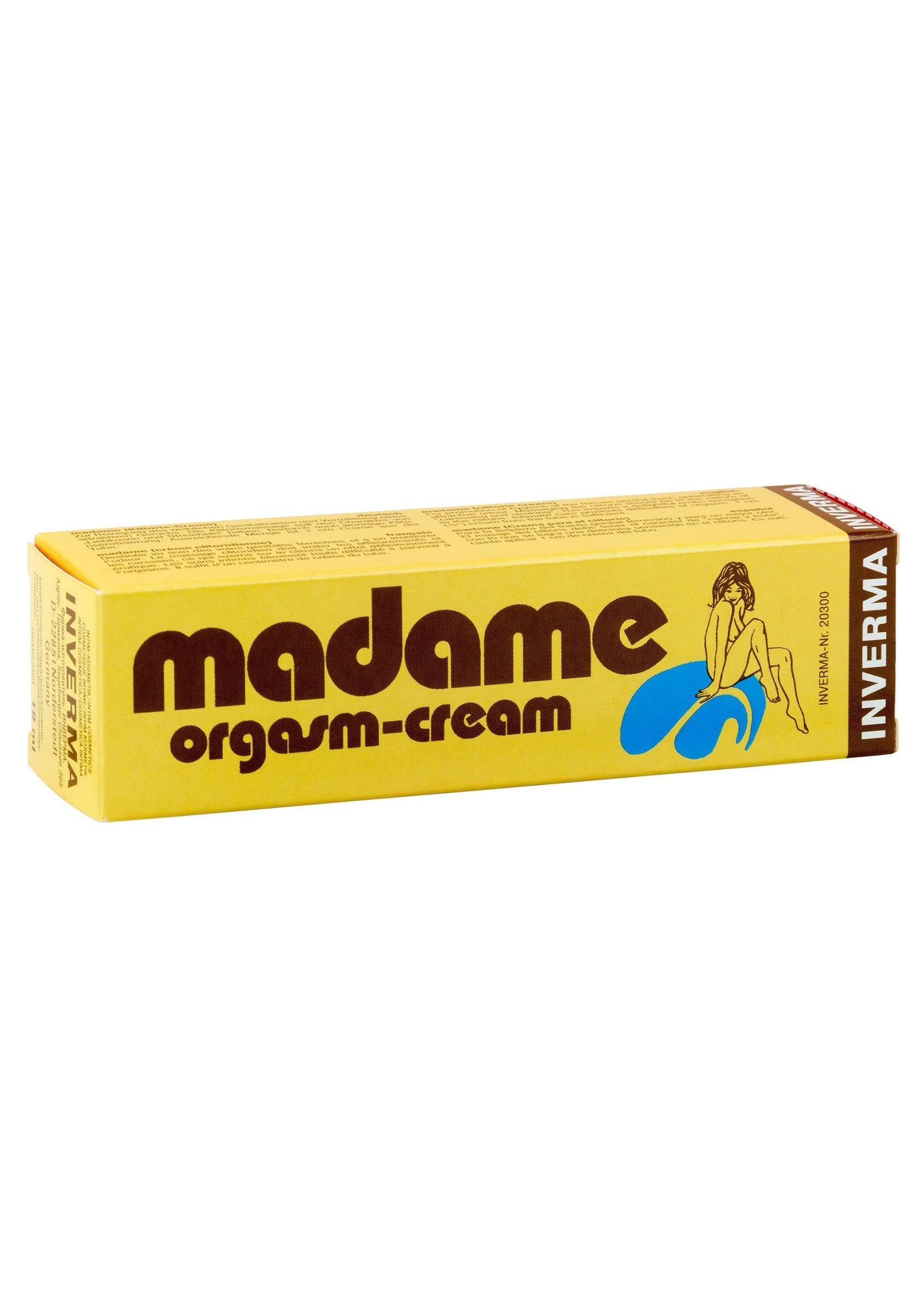 Madame Orgasme crème Inaverma. Crème pour les femmes.; Madame Orgasme crème Inaverma. Crème voor vrouwen.; Madame Orgasm cream Inaverma. Cream for women.