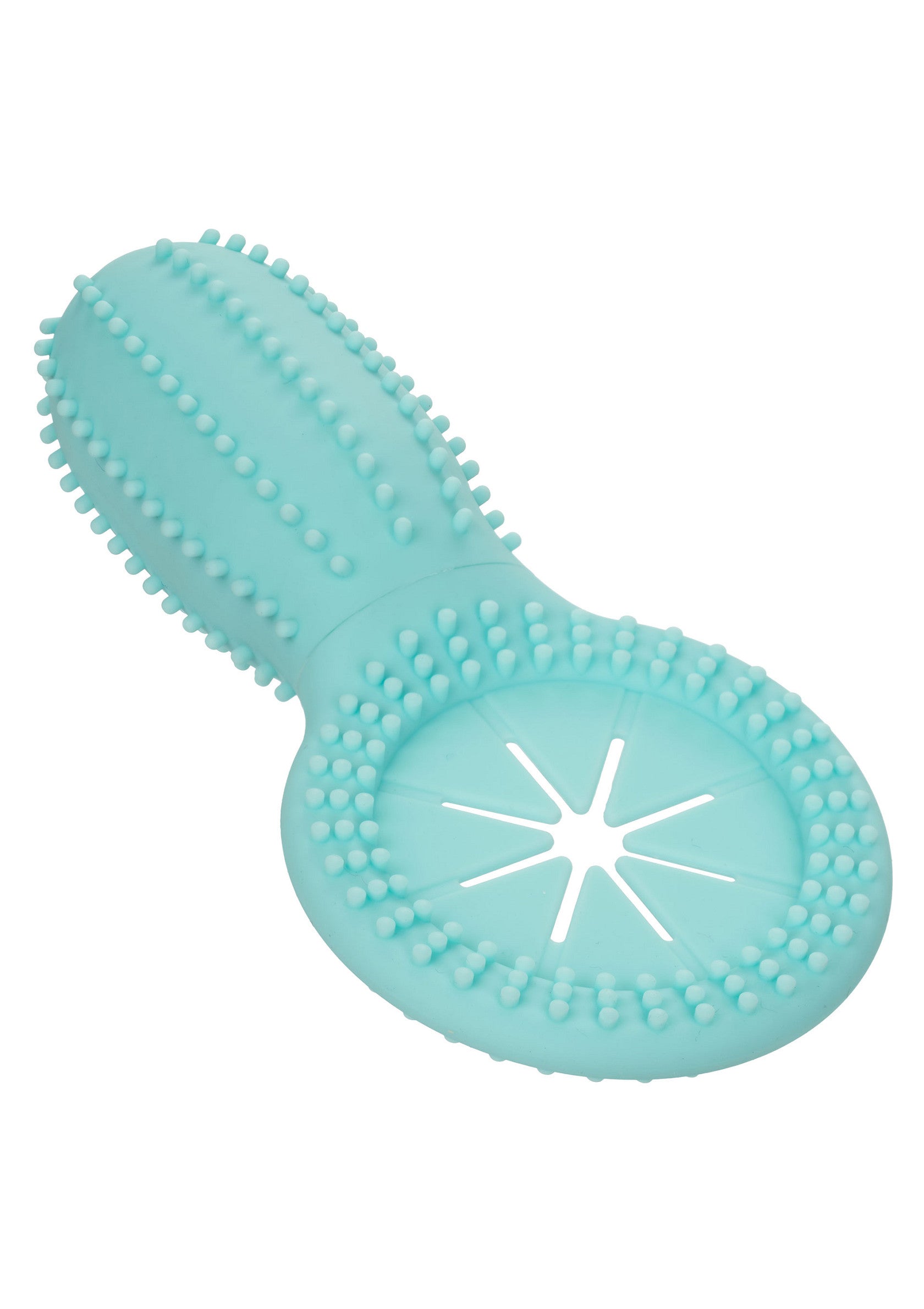 Jouet de dentition apaisant pour bébé, en silicone souple et texturé.; Zachte siliconen bijtring voor baby's met textuur om het tandvlees te verzachten.; Textured, soft silicone baby teether for soothing gums during teething.
