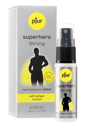 Spray de performance Pjur Superhero Strong. Améliorez vos performances avec de l'extrait de gingembre. Achetez maintenant!; Pjur Superhero Strong performancespray. Verbeter je prestaties met gember extract. Koop nu!; Pjur Superhero Strong performance spray. Boost performance with ginger extract. Shop now!