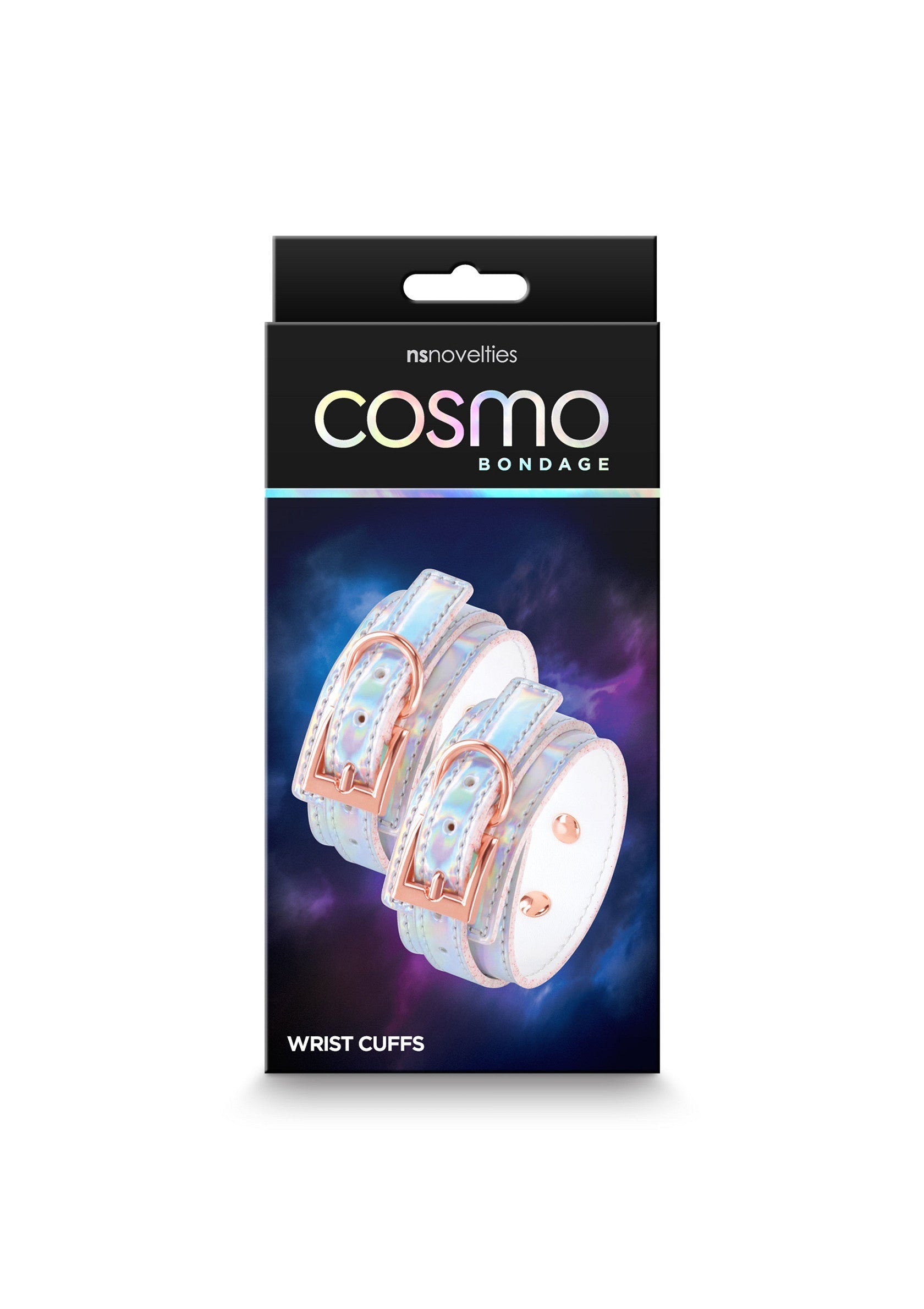 Menottes Cosmo Bondage de NS Novelties, élégantes et scintillantes pour un jeu coquin. Explorez le plaisir avec style !; NS Novelties Cosmo Bondage handboeien, stijlvol en glinsterend voor ondeugend spel. Ontdek plezier in stijl!; NS Novelties Cosmo Bondage wrist cuffs, stylish and shimmering for kinky play. Explore pleasure in style!
