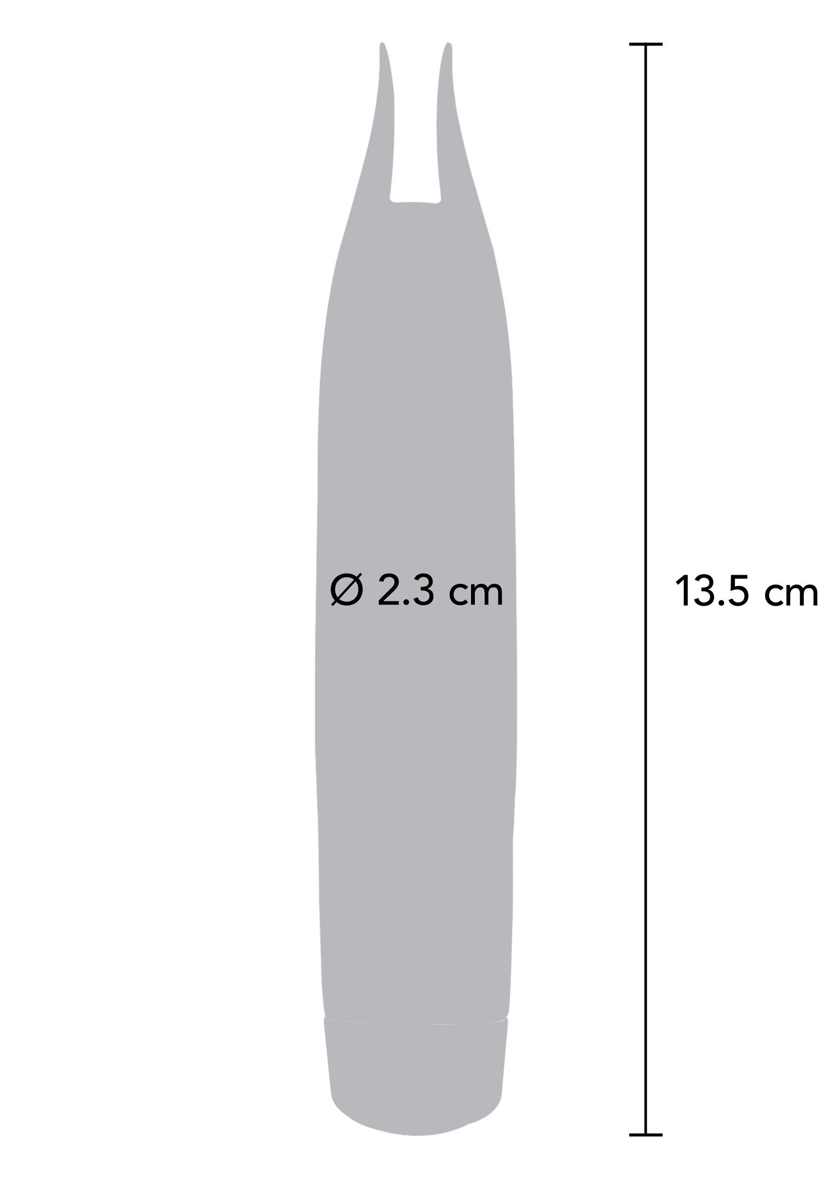 Illustration d'un outil fin de 13,5 cm de long et 2,3 cm de diamètre, parfait pour des travaux de précision.; Illustratie van een fijn gereedschap van 13,5 cm lang en 2,3 cm doorsnee, perfect voor precisiewerk.; Illustration of a fine tool, 13.5 cm long and 2.3 cm in diameter, perfect for precision work.