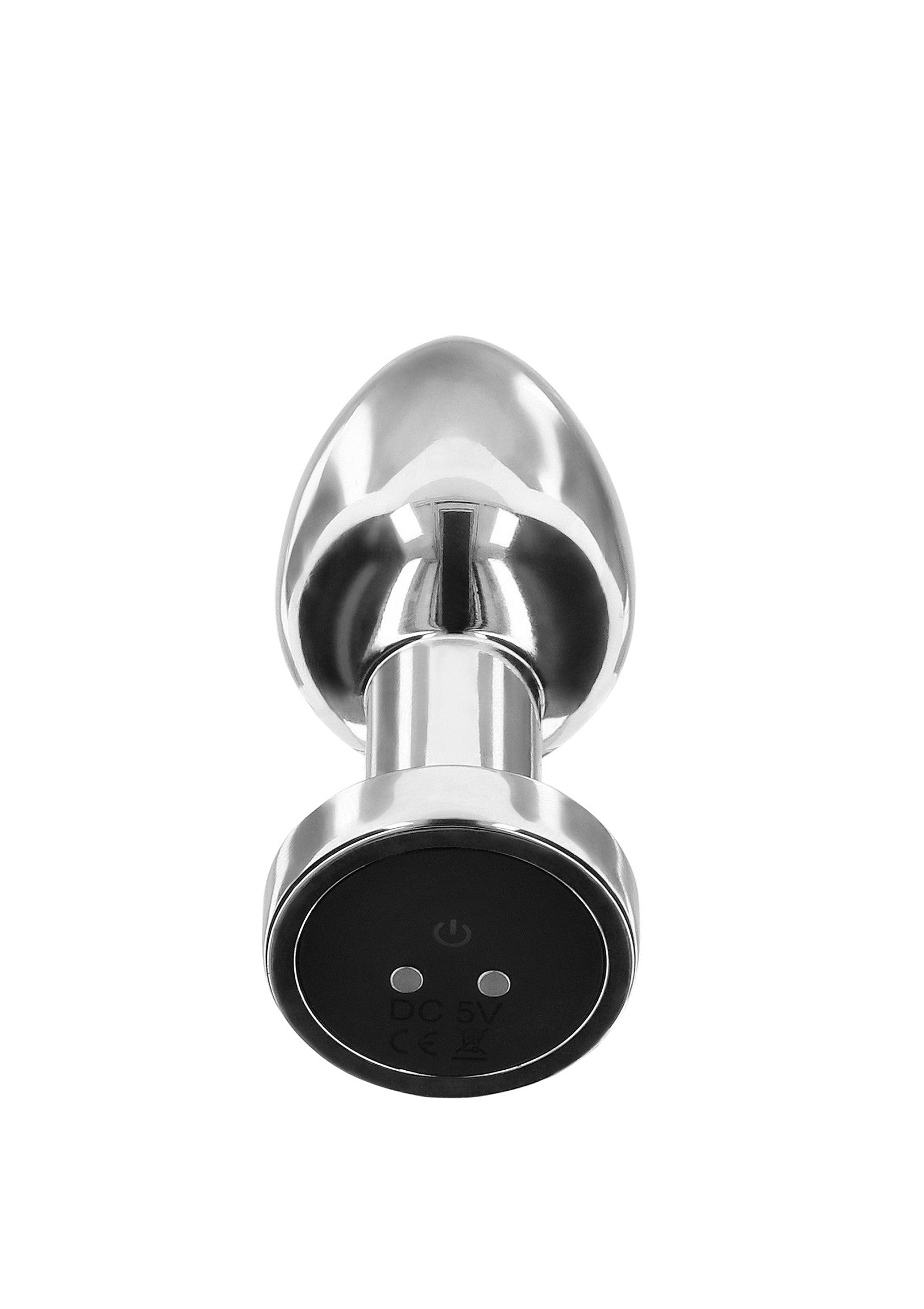 Plug anal vibrant en acier inoxydable, élégant et raffiné. Stimulation intense garantie.; Elegante vibrerende anale plug van roestvrij staal voor intense stimulatie.; Sleek stainless steel vibrating anal plug for intense stimulation.