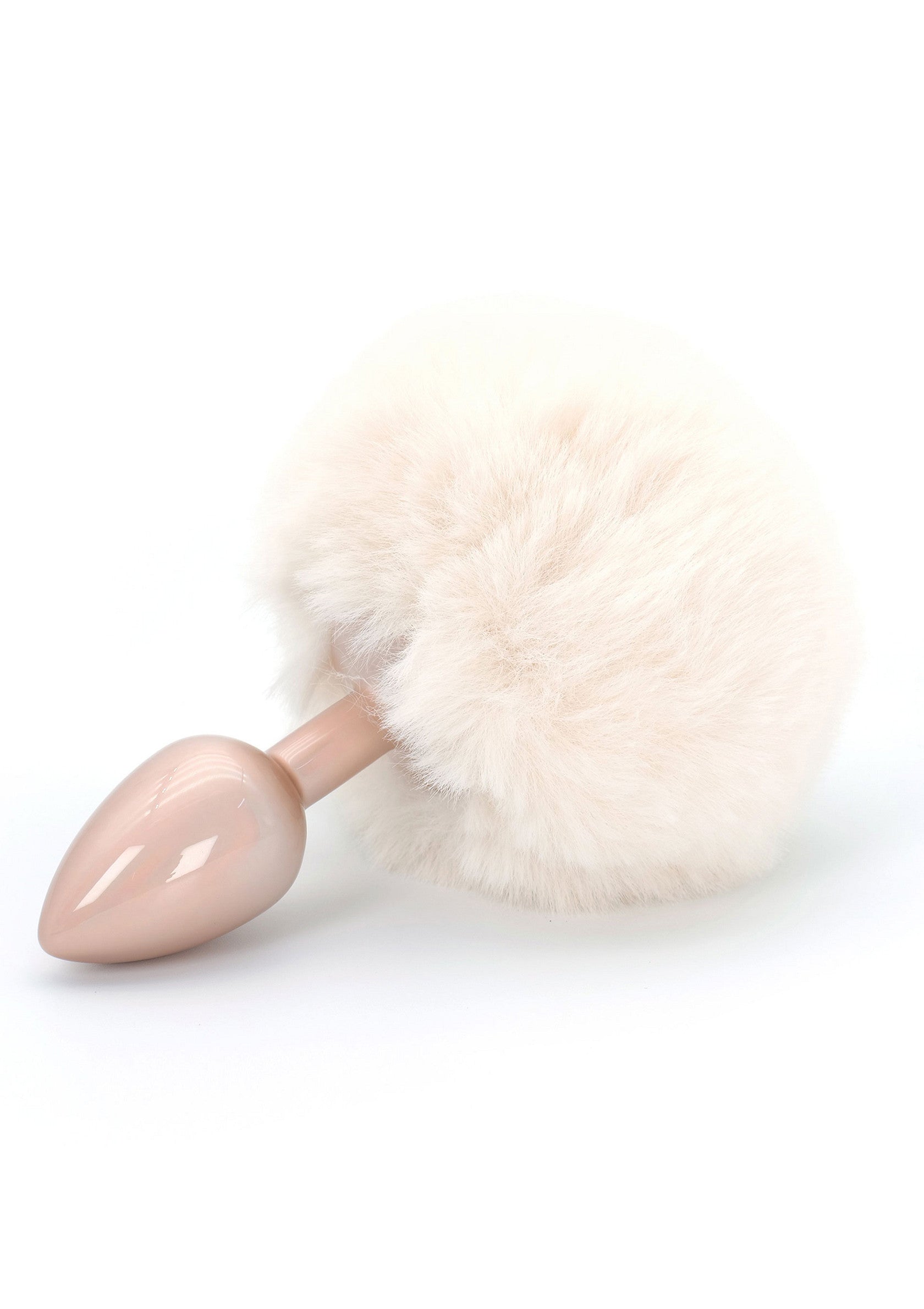 Plug anal rose avec queue de lapin en fausse fourrure douce et moelleuse.; Roze anale plug met zachte, pluizige imitatie konijnenstaart.; Pink butt plug with soft, fluffy faux fur bunny tail.