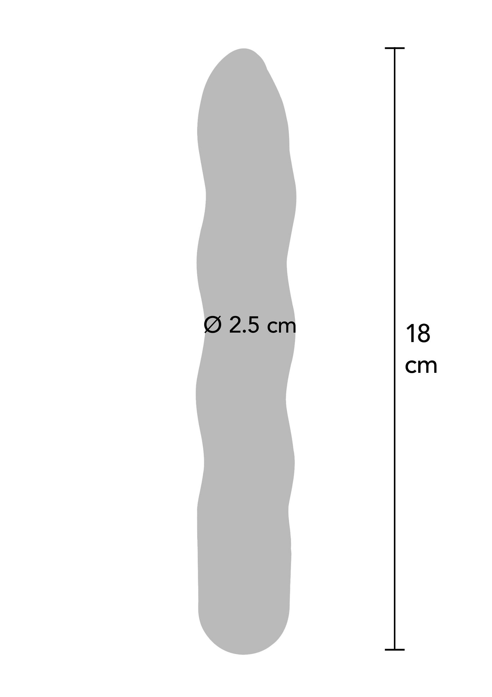 Diagramme de produit: Longueur 18 cm, diamètre 2,5 cm. Utile pour voir les dimensions de l'article.; Productdiagram: Lengte 18 cm, diameter 2,5 cm. Handig om de afmetingen van het artikel te zien.; Product diagram: Length 18 cm, diameter 2.5 cm. Useful to see the dimensions of the item.