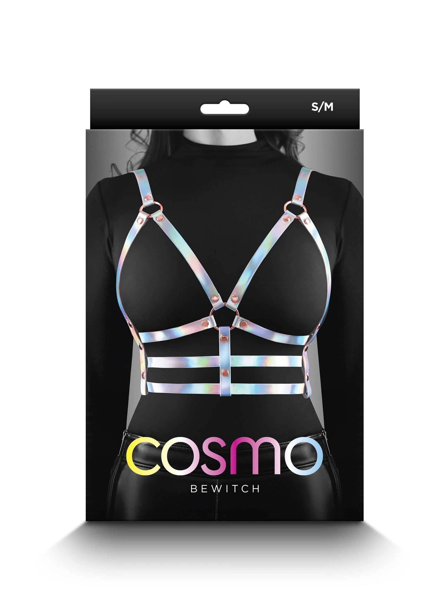 Harnais Cosmo Bewitch iridescent S/M pour un look audacieux et unique. Découvrez notre collection !; Iridescent Cosmo Bewitch harnas S/M voor een gedurfde en unieke look. Ontdek onze collectie!; Iridescent Cosmo Bewitch harness S/M for a bold, unique look. Shop our collection today!