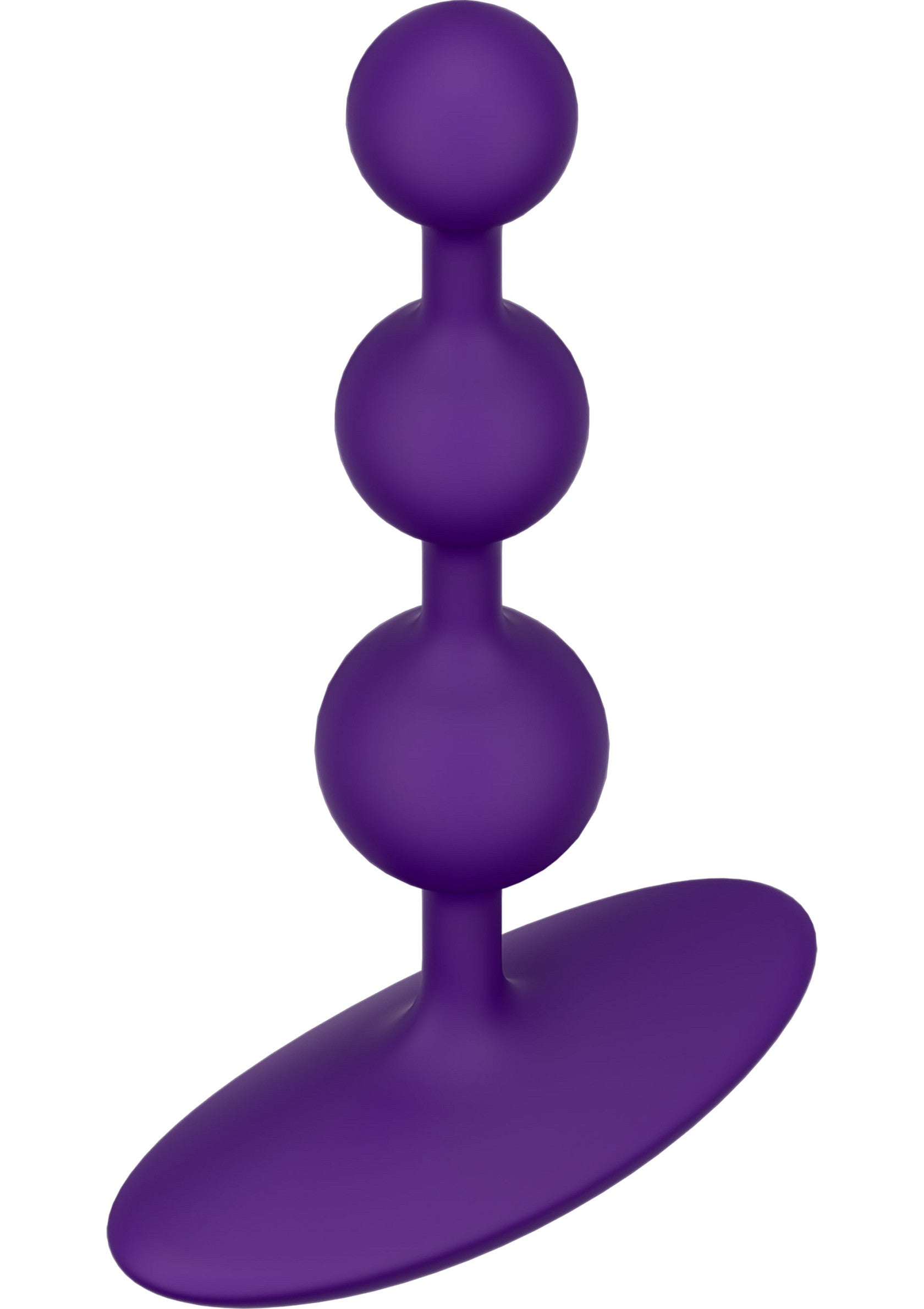 Plug anal violet à trois boules pour le plaisir et la stimulation.; Paarse anale plug met drie ballen voor plezier en stimulatie.; Purple anal plug with three beads for pleasure and stimulation.