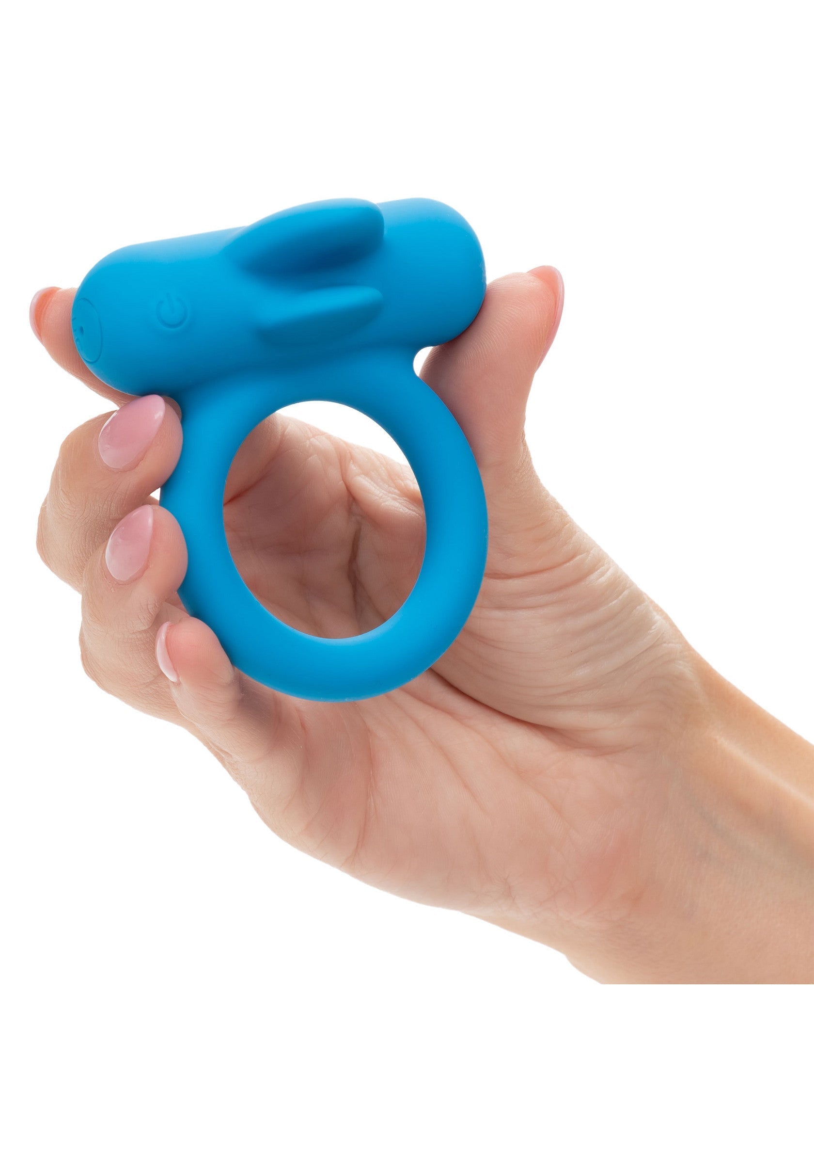 Anneau vibrant bleu en forme de baleine pour plus de plaisir et de sensations.; Blauwe vibrerende ring in de vorm van een walvis voor meer plezier en sensatie.; Blue vibrating whale-shaped ring for extra pleasure and sensation.