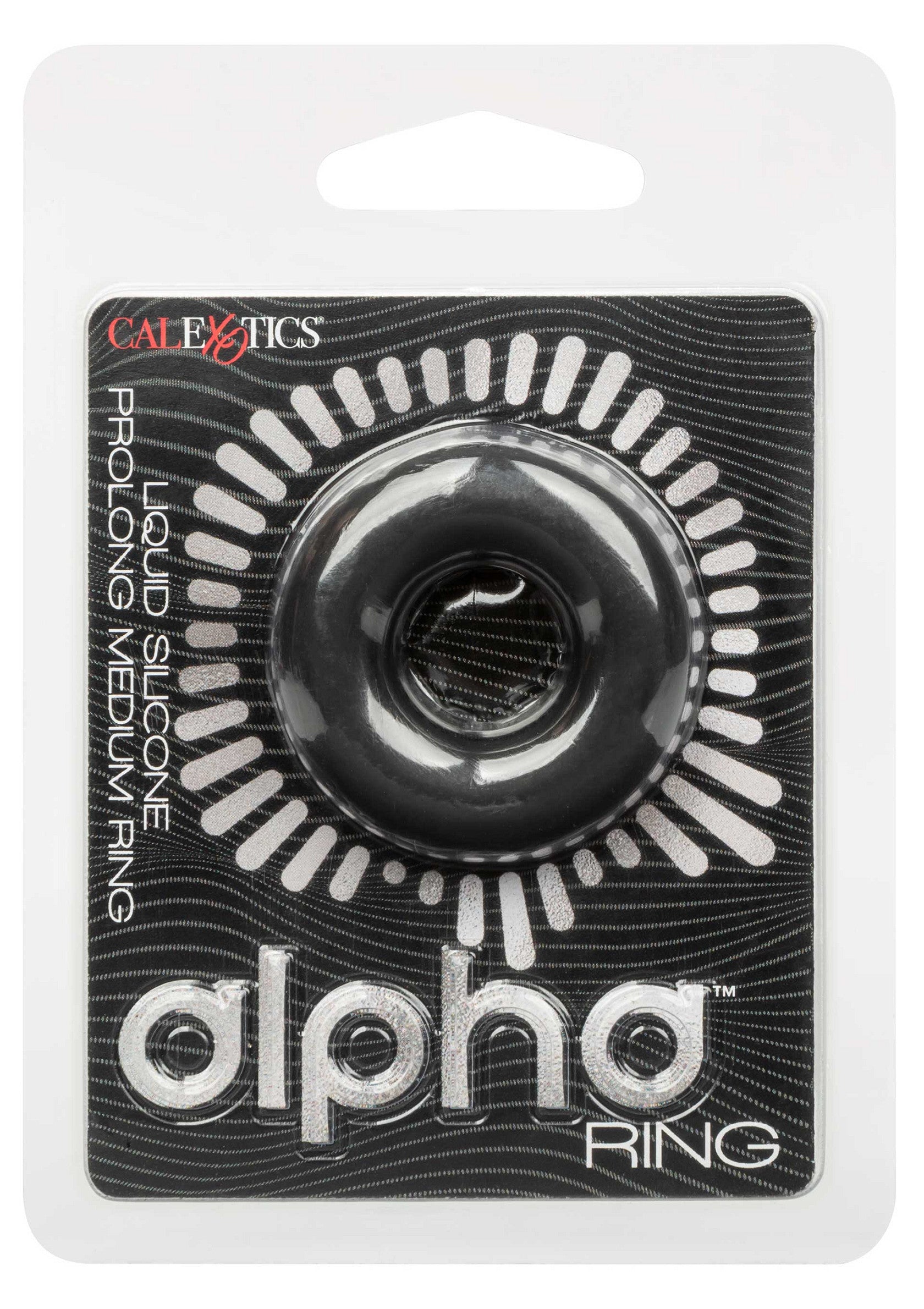 Anneau pénien Alpha en silicone liquide pour prolonger le plaisir. Taille moyenne.; Alpha penisring van vloeibare silicone om het plezier te verlengen. Medium maat.; Liquid silicone Alpha cock ring to prolong pleasure. Medium size.