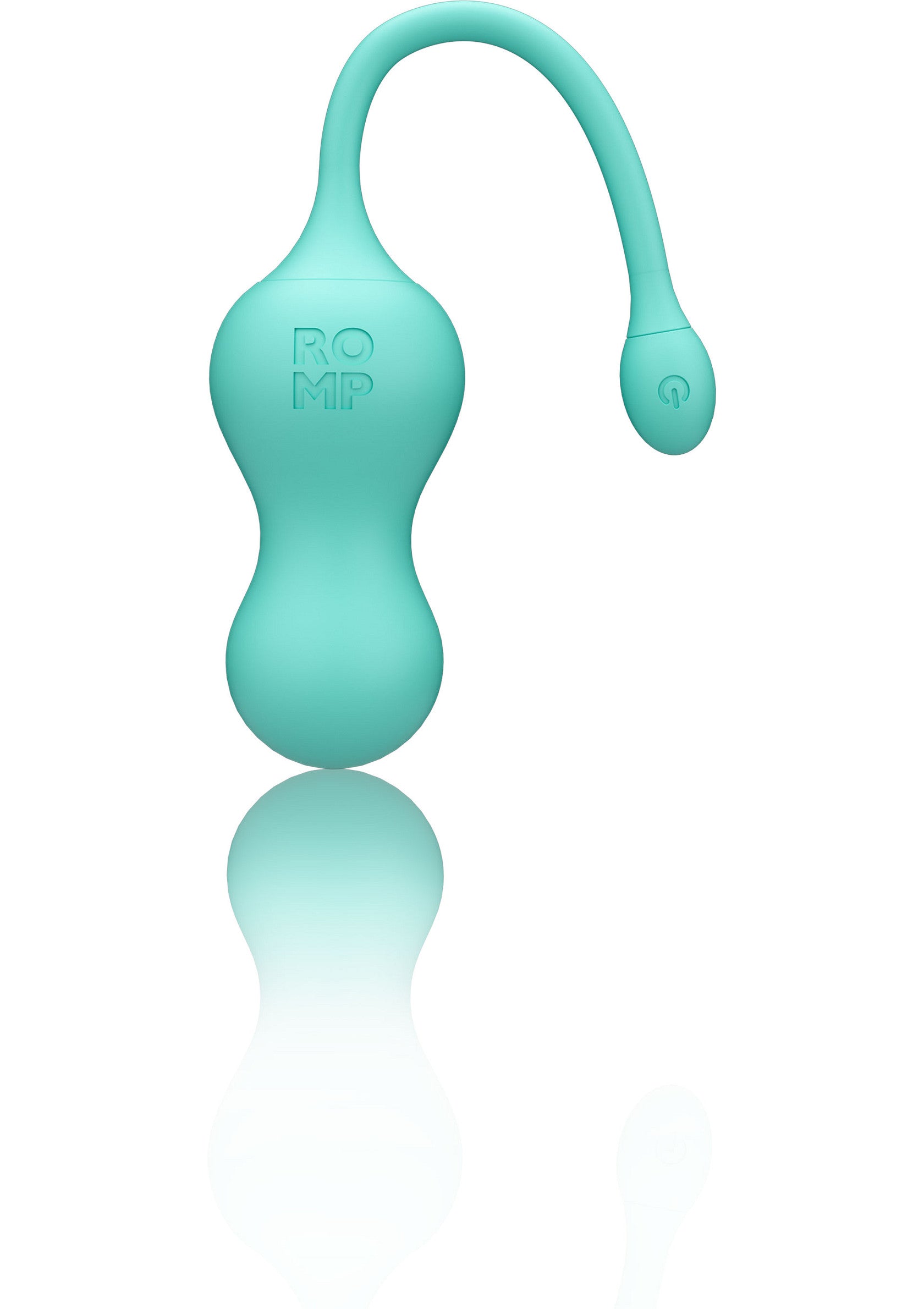 Oeuf vibrant Romp en silicone turquoise, pour le plaisir féminin.; Turquoise siliconen Romp vibrator ei, voor vrouwelijk genot.; Teal silicone Romp vibrator egg, for female pleasure.