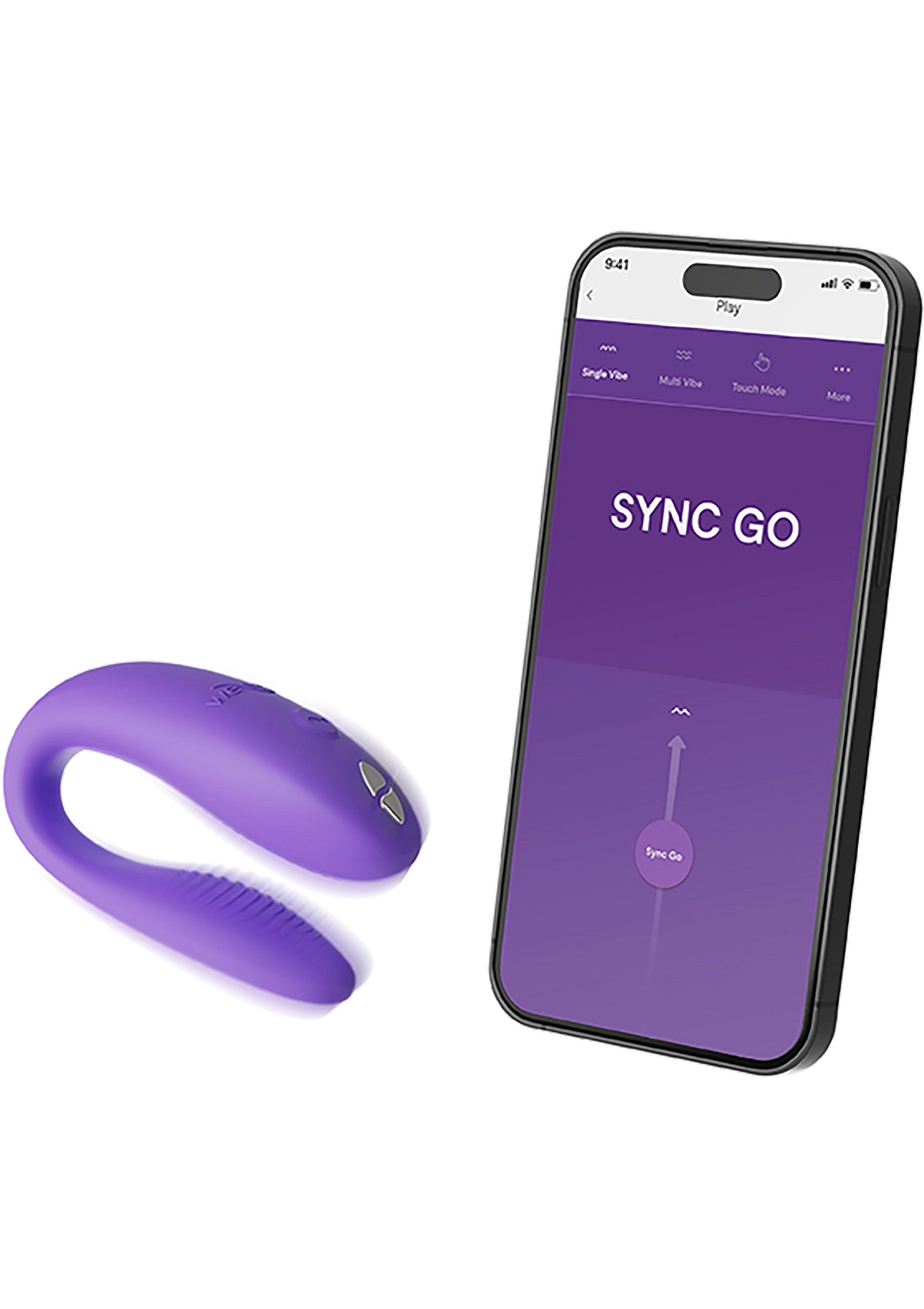 Sync Go vibrant et connecté, pour une expérience sensorielle unique et personnalisée. Explorez le plaisir avec contrôle mobile.; Sync Go vibrator, verbonden voor een unieke, persoonlijke ervaring. Ontdek genot met mobiele controle.; Sync Go vibrator, connected for a unique, personal experience. Explore pleasure with mobile control.