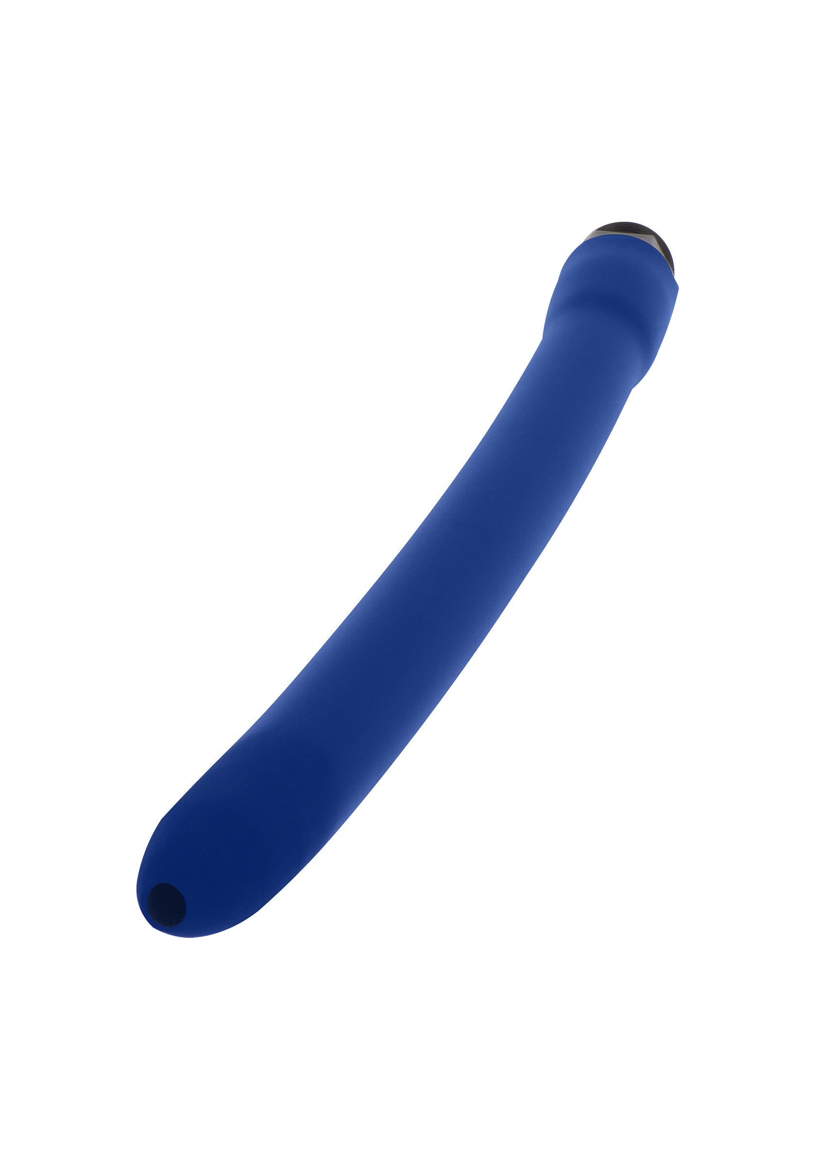 Vibromasseur incurvé bleu pour une exploration sensuelle. Plaisir garanti !; Blauwe gebogen vibrator voor sensuele verkenning. Gegarandeerd plezier!; Blue curved vibrator for sensual exploration. Pleasure guaranteed!