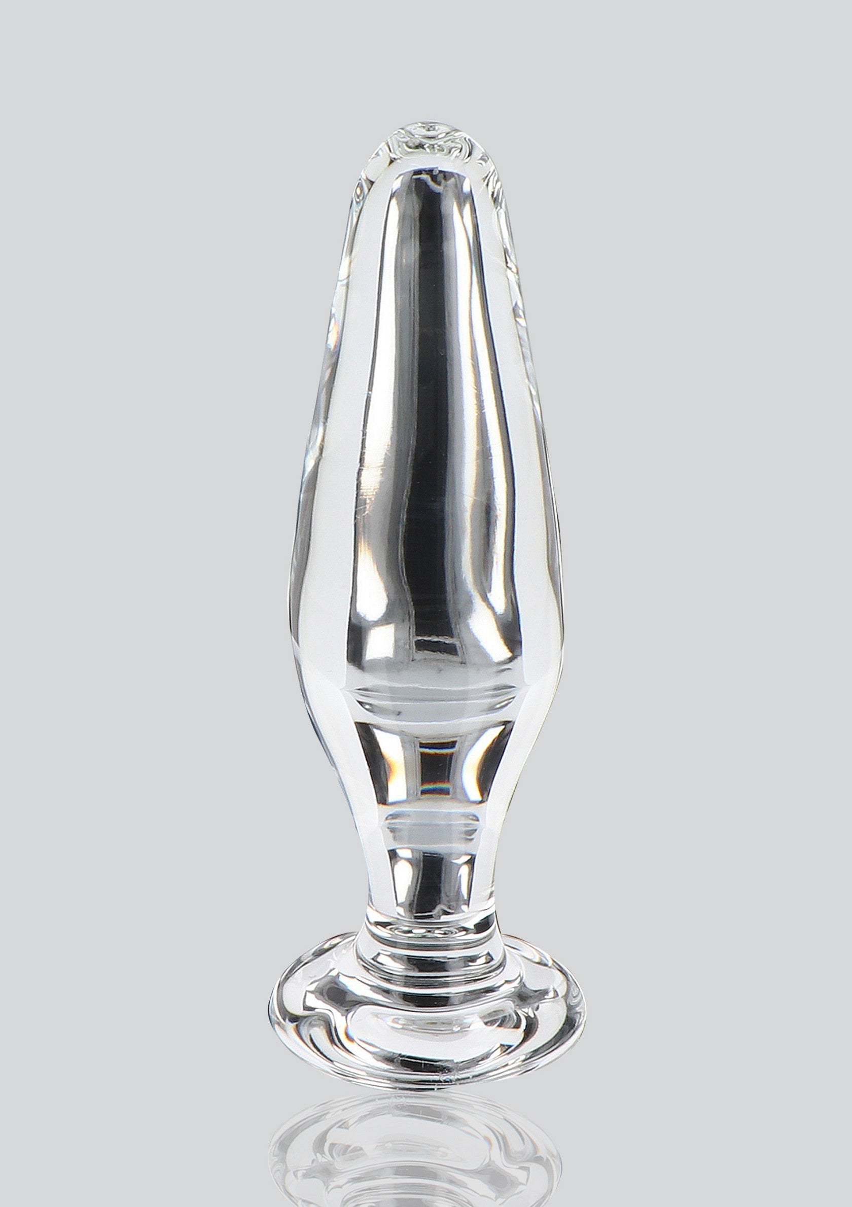 Plug anal en verre transparent pour une expérience unique et confortable.; Transparante glazen anaalplug voor een unieke en comfortabele ervaring.; Clear glass anal plug for a unique and comfortable experience.