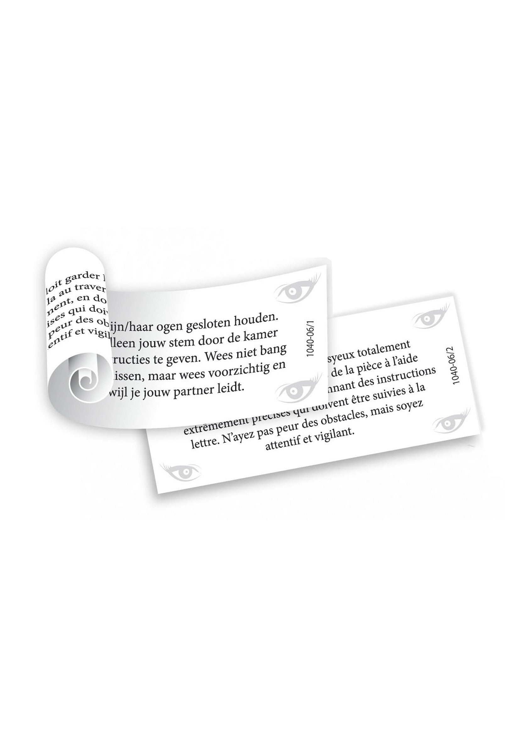 Cartes d'instructions pour jeux coquins. Suivez les règles à la lettre pour une expérience excitante et amusante.; Instructiekaarten voor stout spel. Volg de regels letterlijk voor een spannende en leuke ervaring.; Instruction cards for kinky game. Follow the rules to the letter for an exciting and fun experience.
