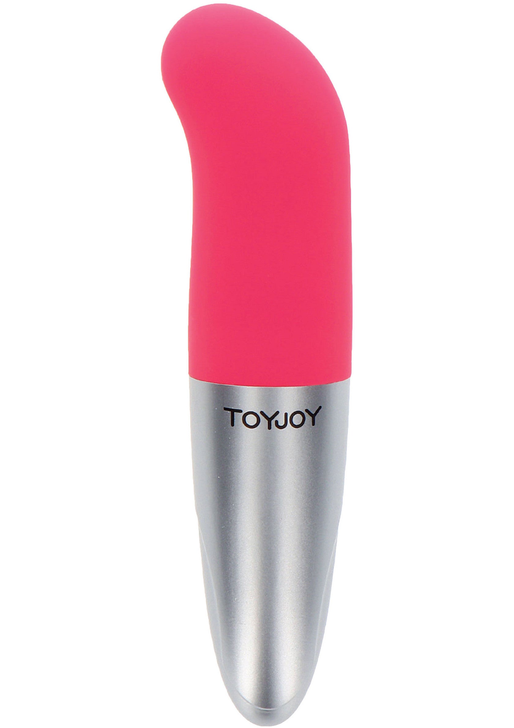 Vibrateur ToyJoy rose et argent pour le plaisir personnel.; Roze en zilveren ToyJoy vibrator voor persoonlijk genot.; Pink and silver ToyJoy vibrator for personal pleasure.