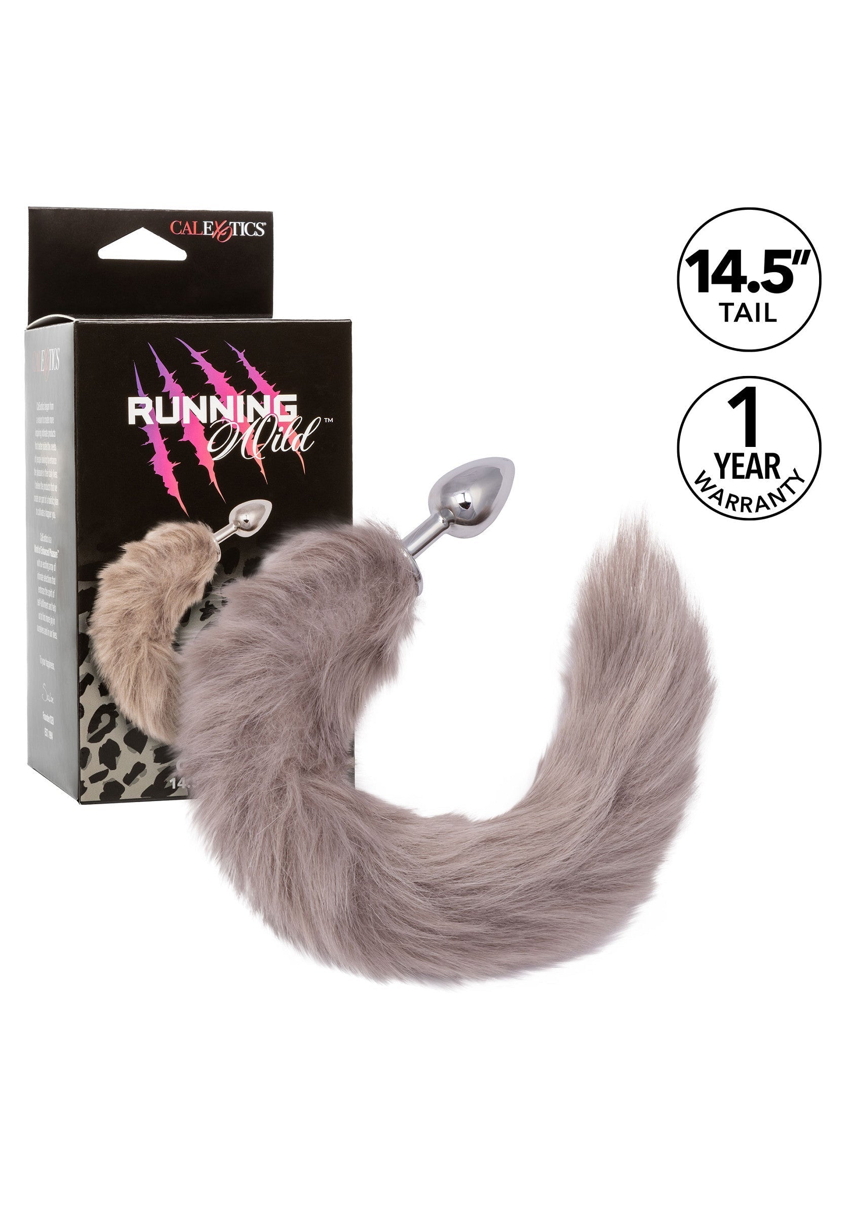 Queue de renard Running Wild CalExotics. Queue de 36.8 cm avec une garantie d'un an.; CalExotics Running Wild vosstaart. Staart van 36,8 cm met een garantie van 1 jaar.; CalExotics Running Wild fox tail. 14.5 inch tail with a 1 year warranty.