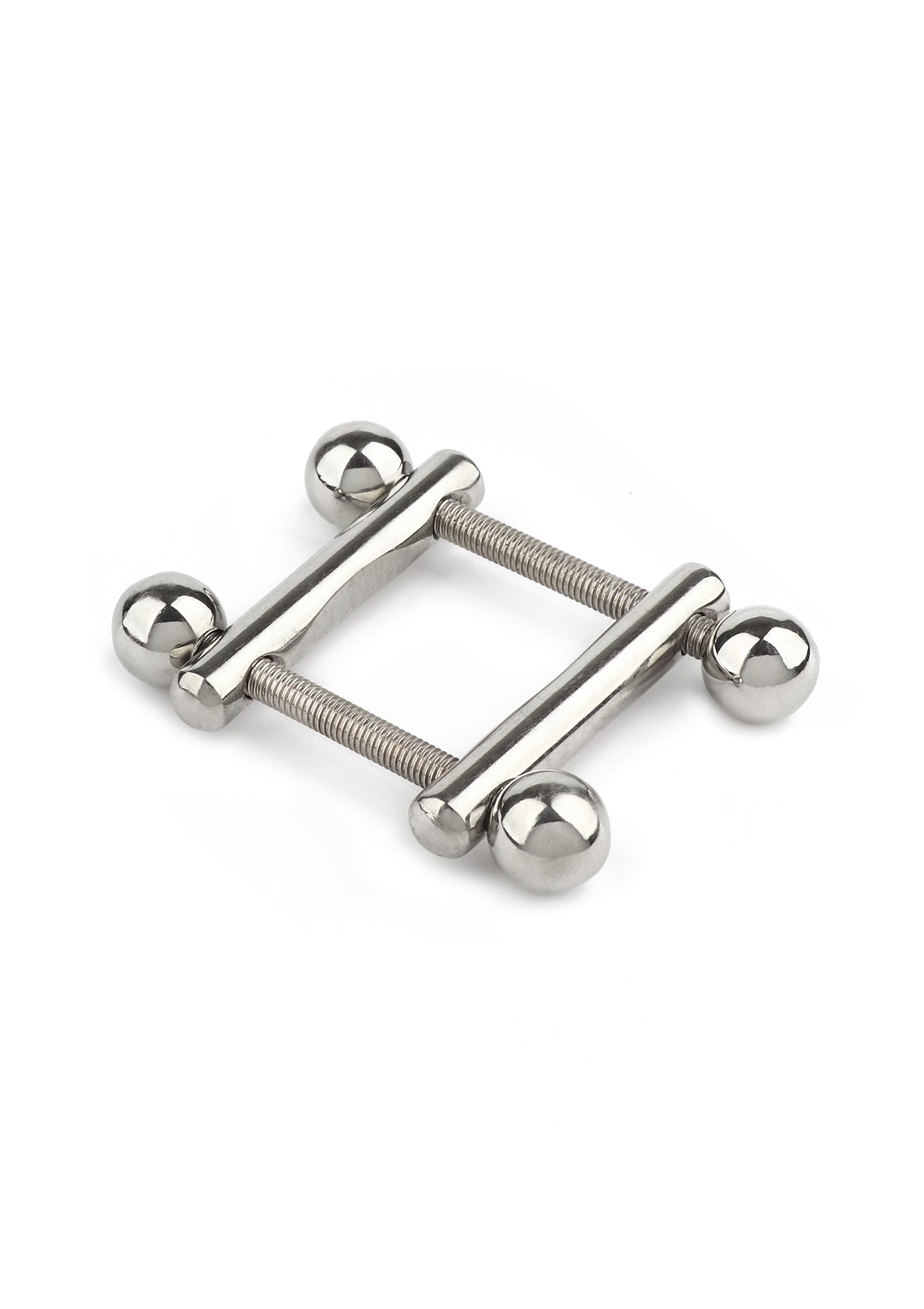 Pinces à tétons réglables en métal. Accessoires coquins pour adultes.; Verstelbare metalen tepelklemmen. Speelse accessoires voor volwassenen.; Adjustable metal nipple clamps. Adult novelty accessories.