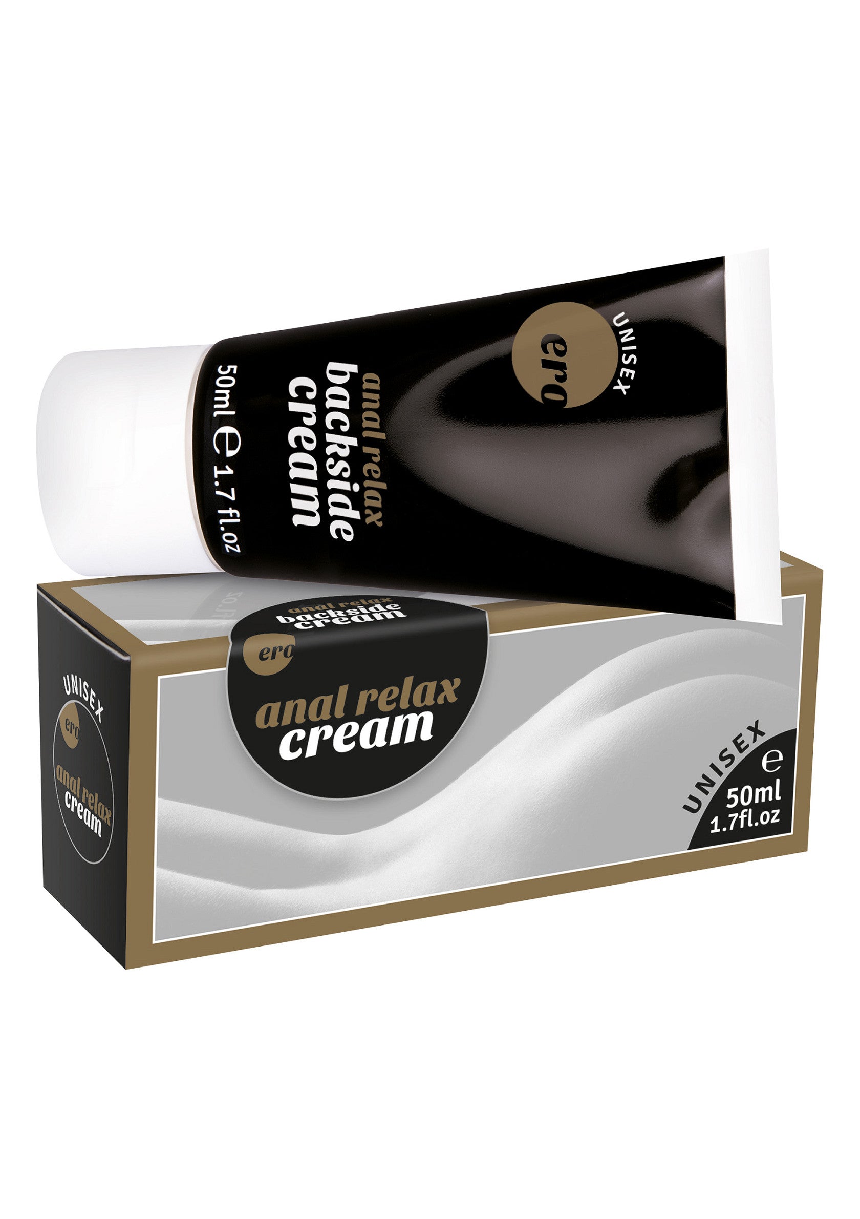 Crème relaxante anale ERO, 50ml. Pour un confort optimal et des sensations agréables. Unisexe.; ERO anale relax crème, 50ml. Voor een optimaal comfort en aangename sensaties. Unisex.; ERO anal relax cream, 50ml. For optimal comfort and pleasurable sensations. Unisex.