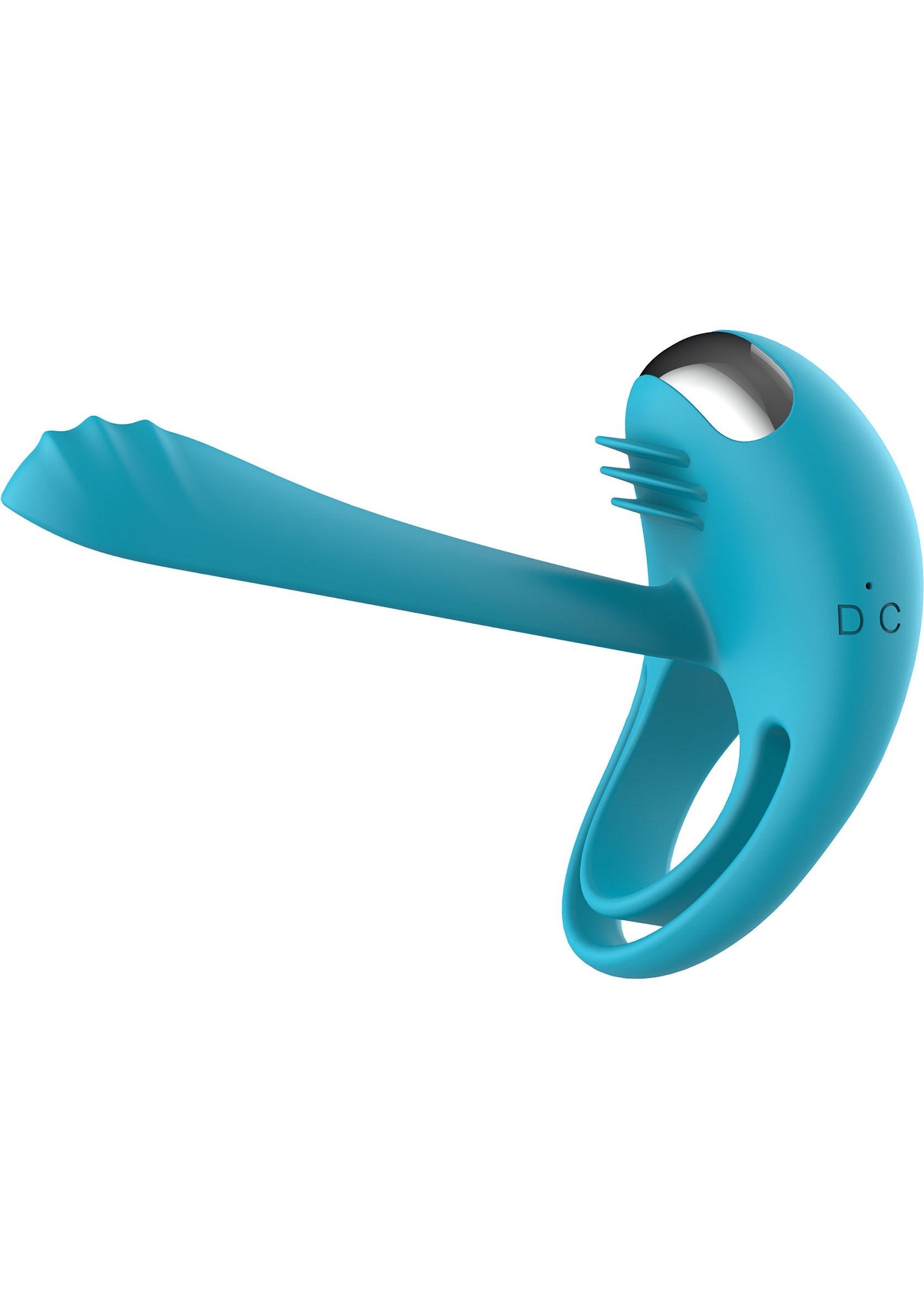 Vibromasseur turquoise pour couples, plaisir partagé et intense garantie.; Turquoise vibrator voor koppels, gegarandeerd gedeeld en intens plezier.; Teal vibrator for couples, shared and intense pleasure guaranteed.