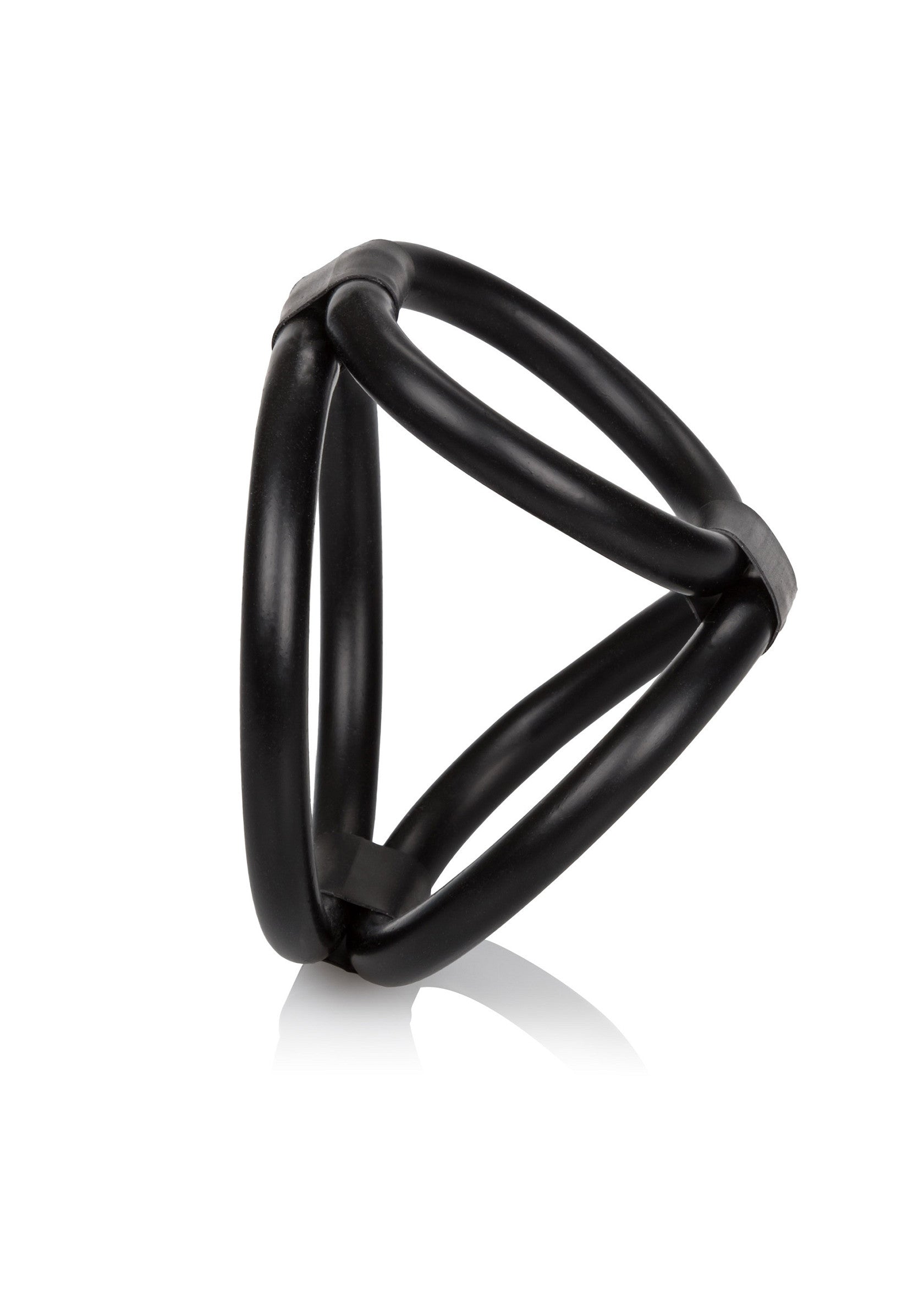 Anneau pénien triple en silicone noir pour une érection plus dure et plus durable.; Zwarte siliconen triple penisring voor een hardere, langdurige erectie. ; Black silicone triple cock ring for a harder, longer-lasting erection.