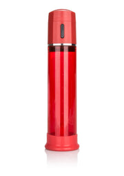 Pompe pénienne rouge pour hommes. Accessoire pour adultes pour le plaisir et l'amélioration personnelle.; Rode penispomp voor mannen. Volwassen accessoire voor plezier en persoonlijke verbetering.; Red penis pump for men. Adult accessory for pleasure and personal enhancement.