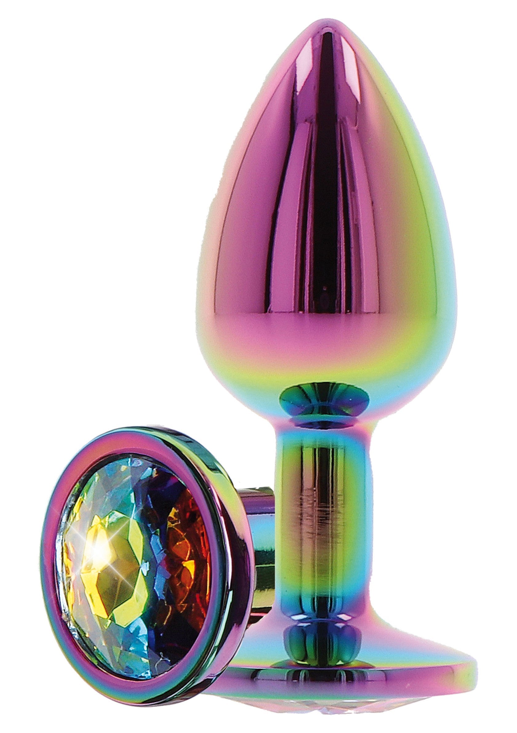 Plug anal arc-en-ciel avec bijou. Plaisir et luxe garantis!; Regenboog anaal plug met juweel. Plezier en luxe gegarandeerd!; Rainbow anal plug with jewel. Pleasure and luxury guaranteed!