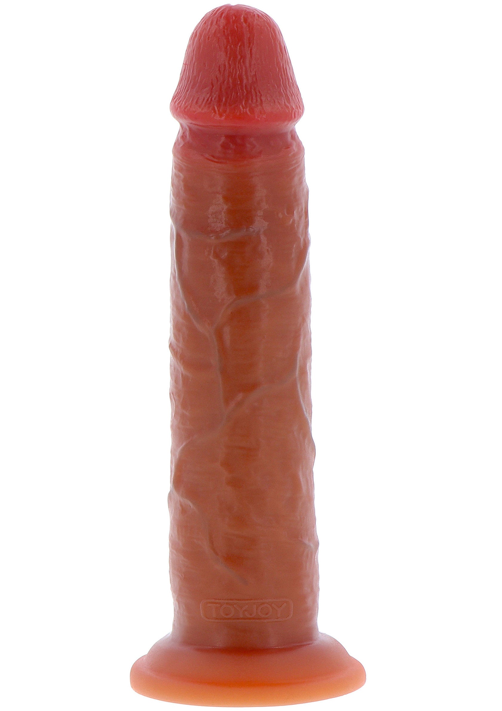 Godemichet texturé marron-rouge pour une expérience intense et réaliste. Plaisir garanti !; Bruin-rode dildo met textuur voor een intense en realistische ervaring. Gegarandeerd plezier!; Reddish-brown textured dildo for an intense and realistic experience. Guaranteed pleasure!