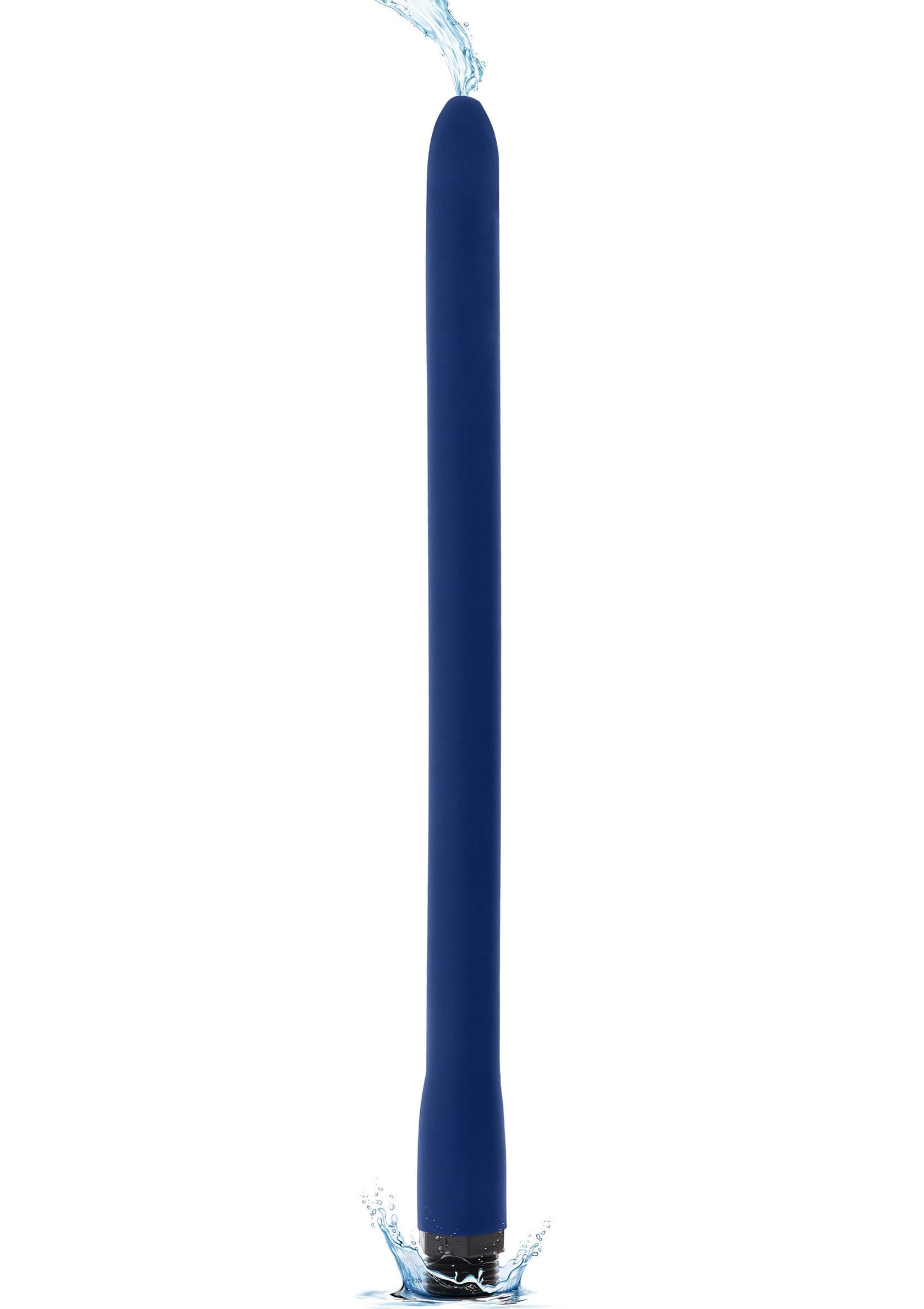 Vibrateur bleu élégant et étanche pour une utilisation facile et hygiénique.; Elegante, waterdichte blauwe vibrator voor eenvoudig en hygiënisch gebruik.; Sleek, waterproof blue vibrator for easy and hygienic use.