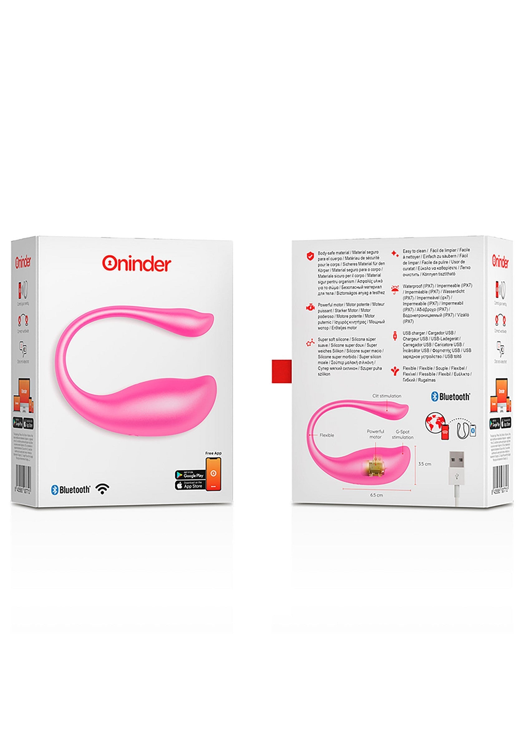 Oninder - Plaisir féminin innovant et connecté, pour une expérience personnalisée et intense. Explorez le plaisir avec style et technologie.; Oninder - Innovatieve, verbonden vrouwelijke pleziergever, voor een gepersonaliseerde en intense ervaring. Ontdek genot met stijl en technologie.; Oninder - Innovative connected female pleasure device, for a personalized and intense experience. Explore pleasure with style and technology.
