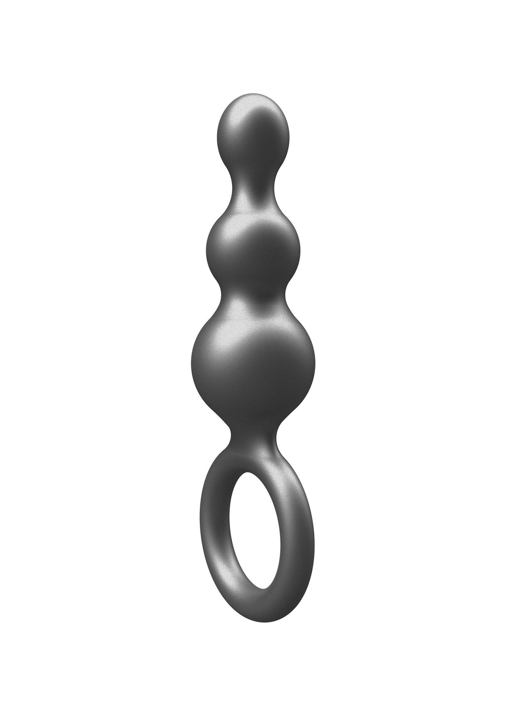 Plug anal à billes avec anneau de récupération. Plaisir garanti. Stimulation anale discrète et intense.; Anal plug met ballen en een ring voor gemakkelijk verwijderen. Gegarandeerd genot. Discrete en intense anale stimulatie.; Beaded anal plug with retrieval ring. Pleasure guaranteed. Discreet and intense anal stimulation.