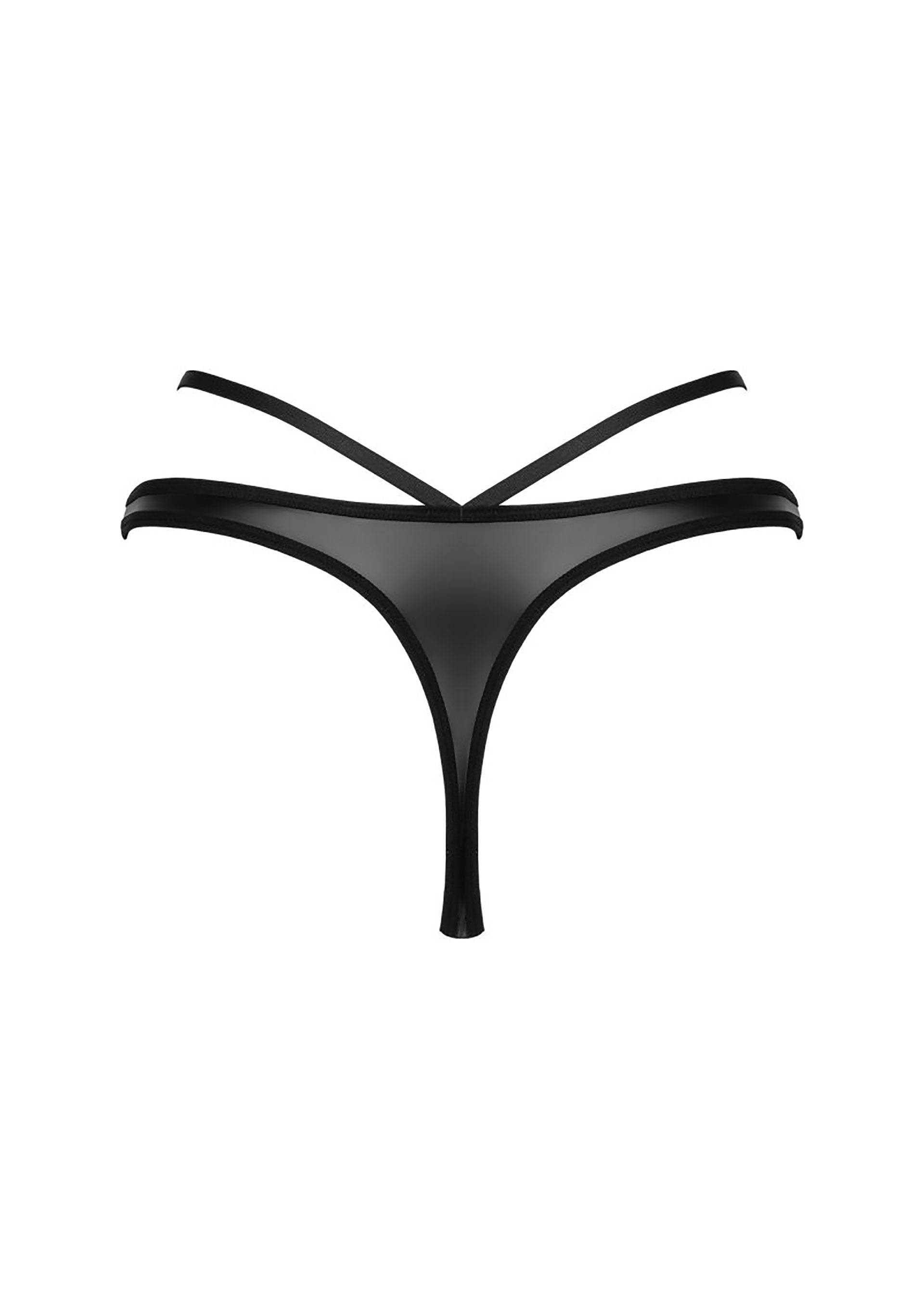 Tanga noir avec bretelles croisées pour une touche sexy et moderne. Lingerie féminine et confortable.; Zwarte string met gekruiste bandjes voor een sexy en moderne look. Comfortabel damesondergoed.; Black thong with crossover straps for a sexy, modern touch. Comfortable women's lingerie.