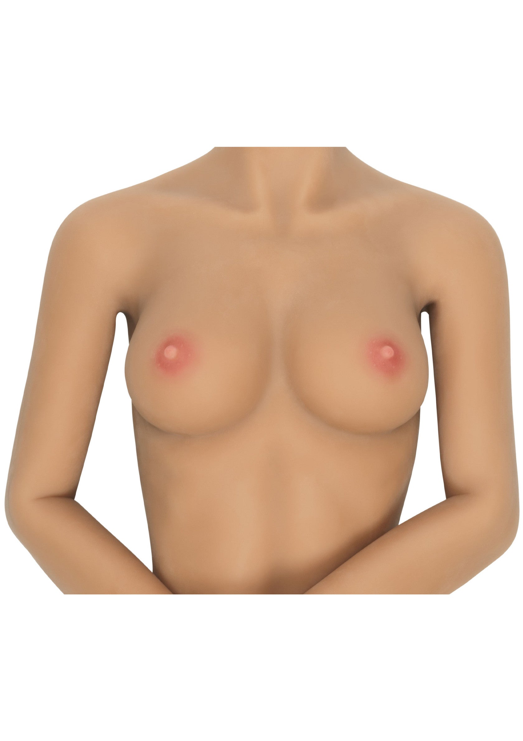Haut de corps en silicone pour transformation féminine. Réaliste et confortable pour un look authentique.; Siliconen bovenlichaam voor vrouwelijke transformatie. Realistisch en comfortabel voor een authentieke look.; Silicone upper body for female transformation. Realistic and comfortable for an authentic look.
