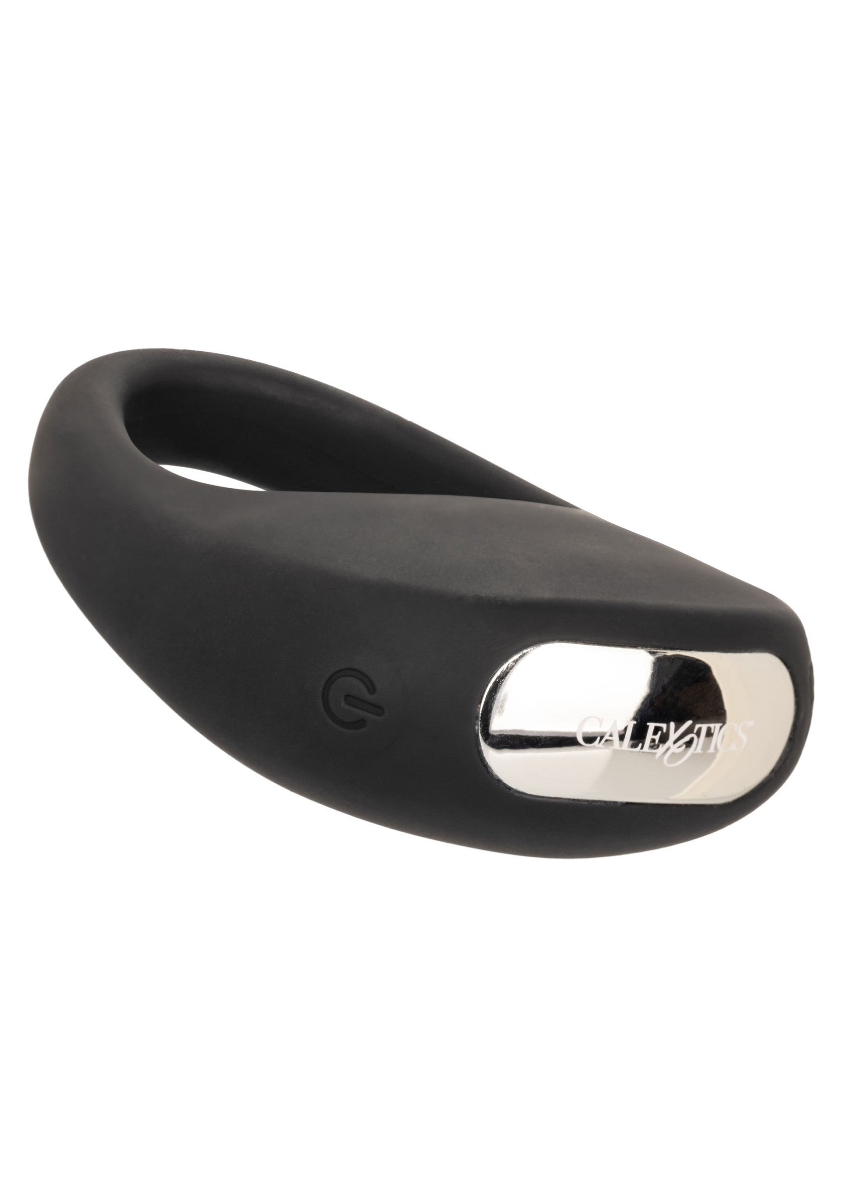Anneau vibrant noir Calexotics pour plus de plaisir.; Calexotics vibrerende penisring voor extra plezier.; Calexotics vibrating cock ring for enhanced pleasure.