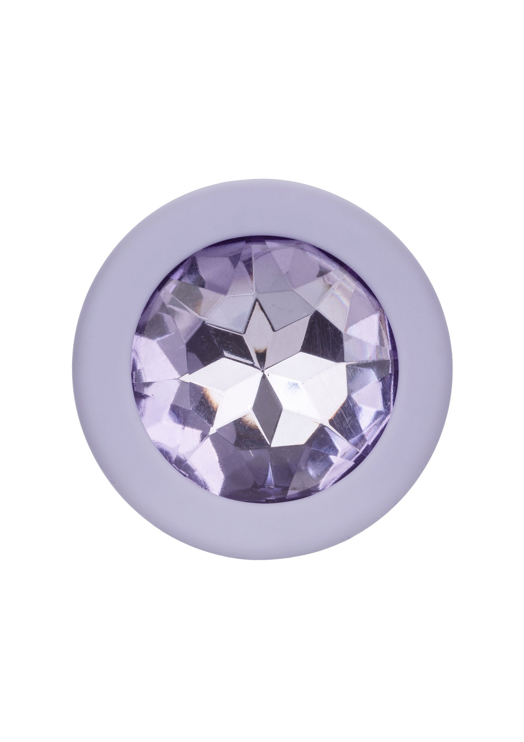 Ornement rond lilas avec bijou en cristal facetté. Accessoire décoratif élégant et brillant.; Lila ronde decoratie met gefacetteerde kristal. Elegante en glanzende decoratieve accessoire.; Lilac round ornament with faceted crystal gem. Elegant and shiny decorative accessory.