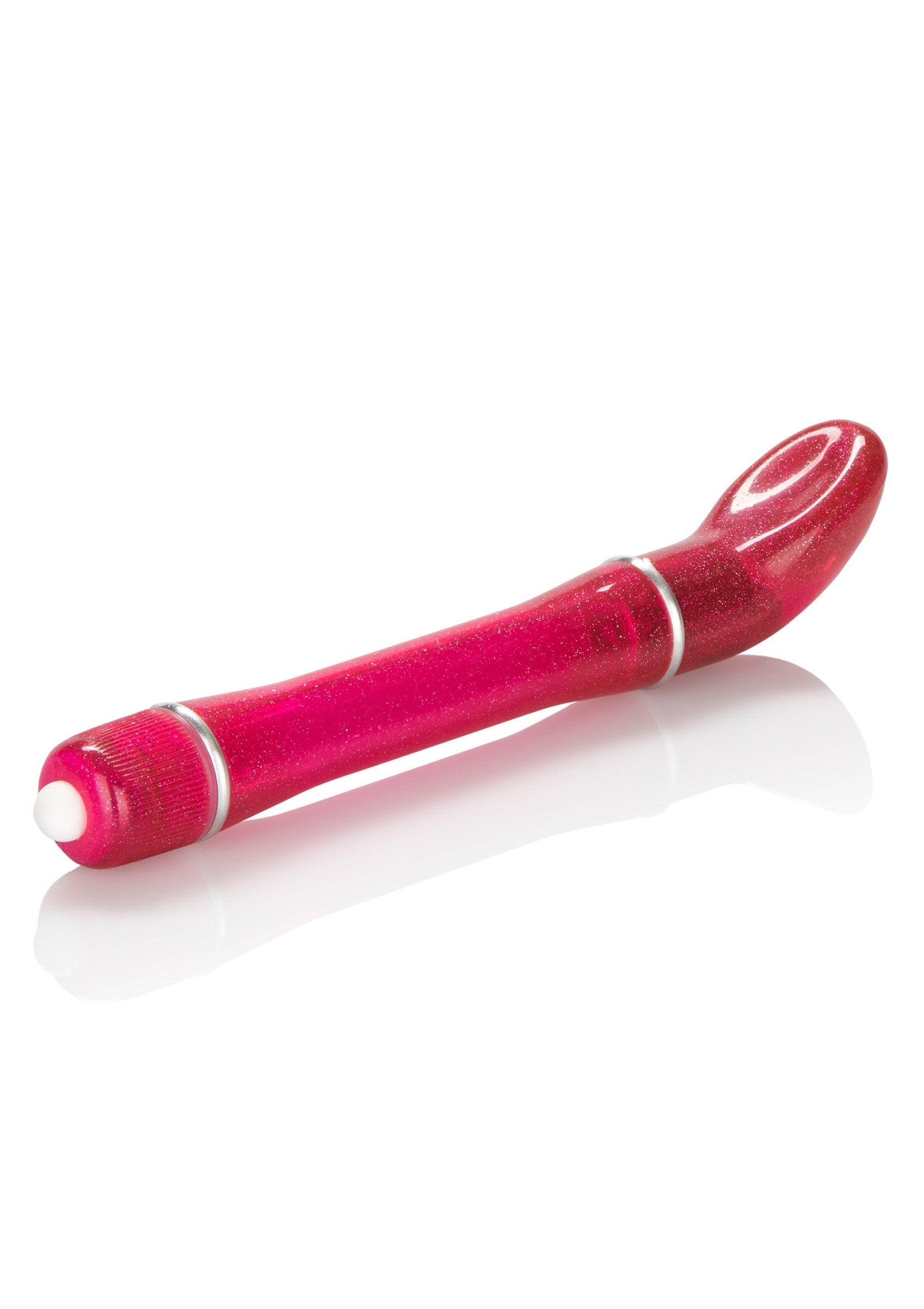 Vibromasseur vibrant rose avec une texture scintillante pour un plaisir intense.; Roze vibrator met glittertextuur voor intens plezier.; Pink vibrating wand with glittery texture for intense pleasure.