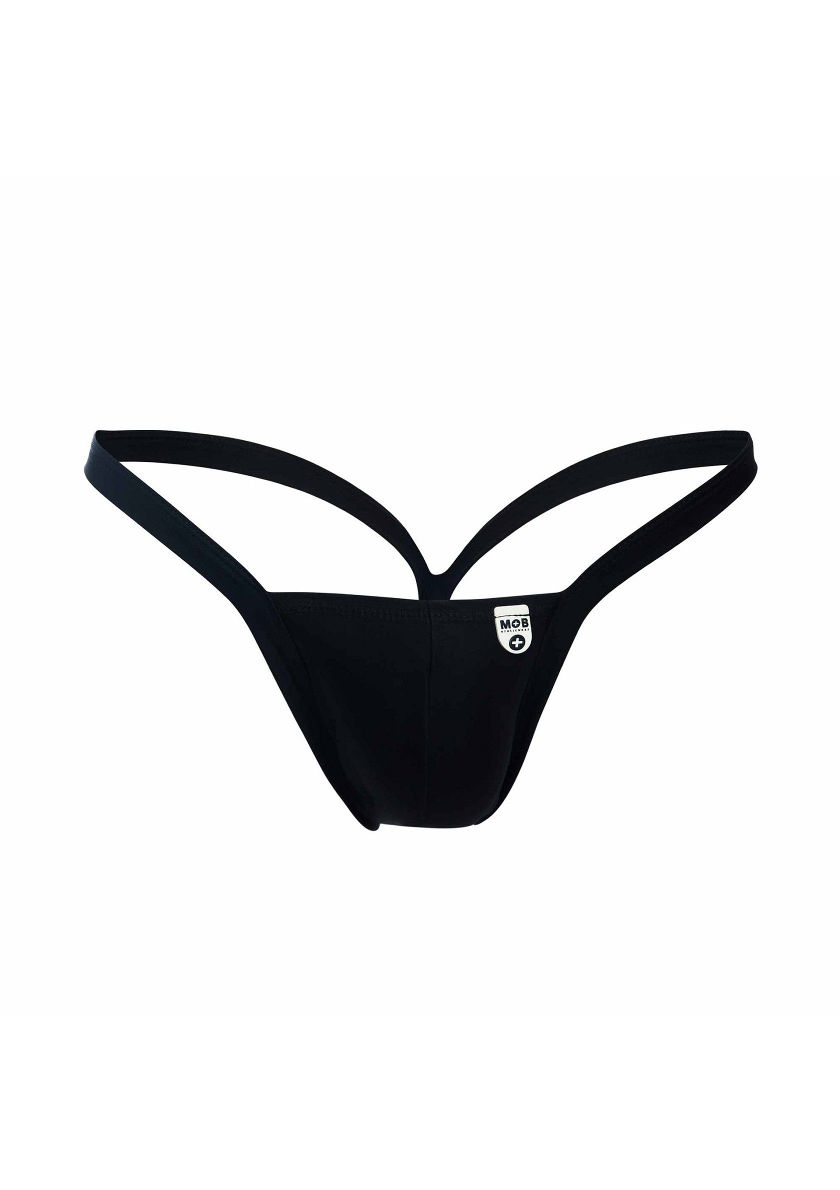 String noir pour homme, coupe minimaliste et confortable. Idéal pour la plage ou la salle de sport.; Zwarte string voor heren, minimalistische en comfortabele pasvorm. Ideaal voor het strand of de sportschool.; Black men's thong, minimalist and comfortable fit. Ideal for the beach or gym.