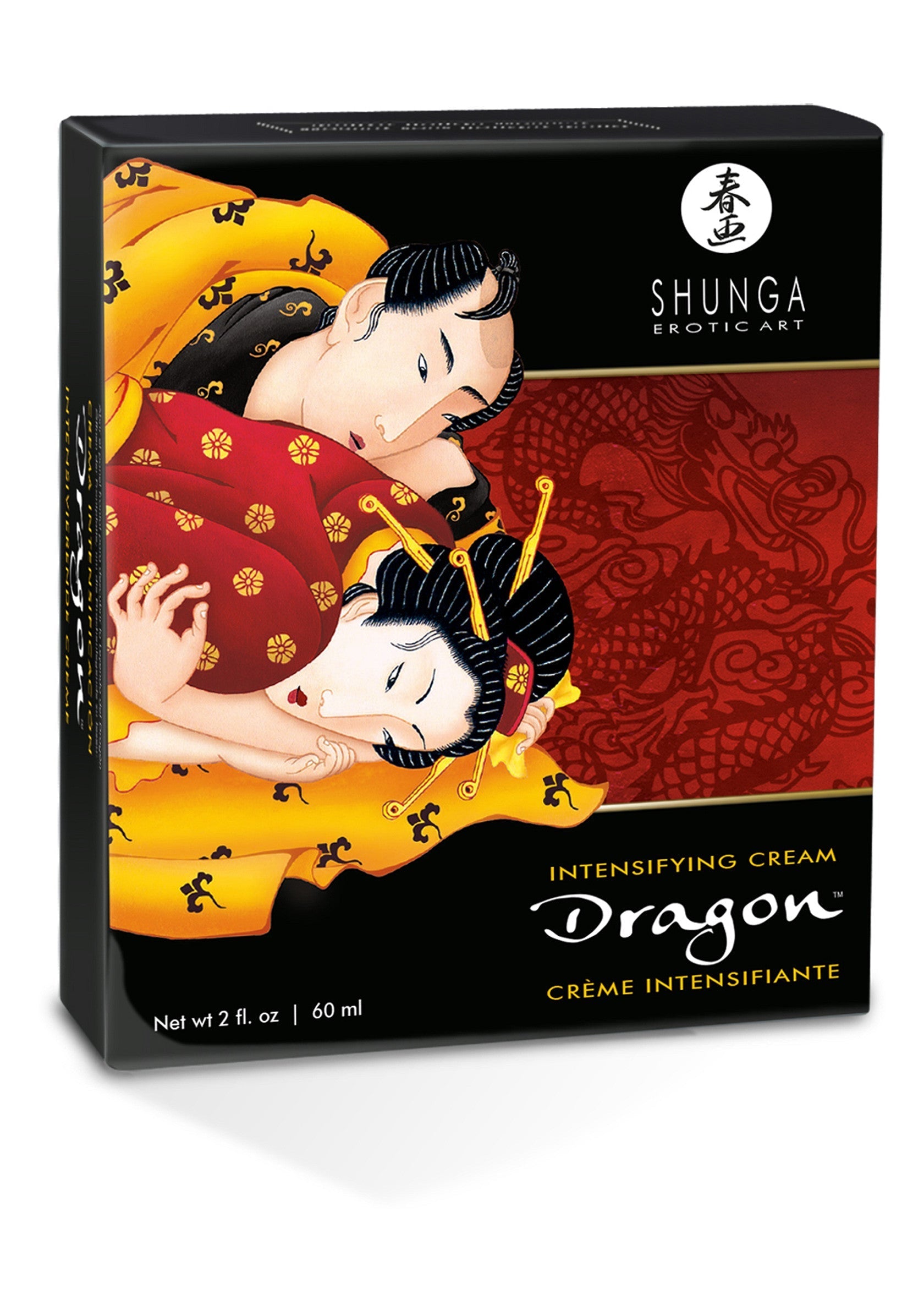 Crème intensifiante Shunga Dragon. Éveillez vos sens avec cette crème stimulante pour des moments intimes intenses.; Shunga Dragon Intensifying Cream. Prikkel je zintuigen met deze stimulerende crème voor intense, intieme momenten.; Shunga Dragon Intensifying Cream. Awaken your senses with this stimulating cream for intense intimate moments.