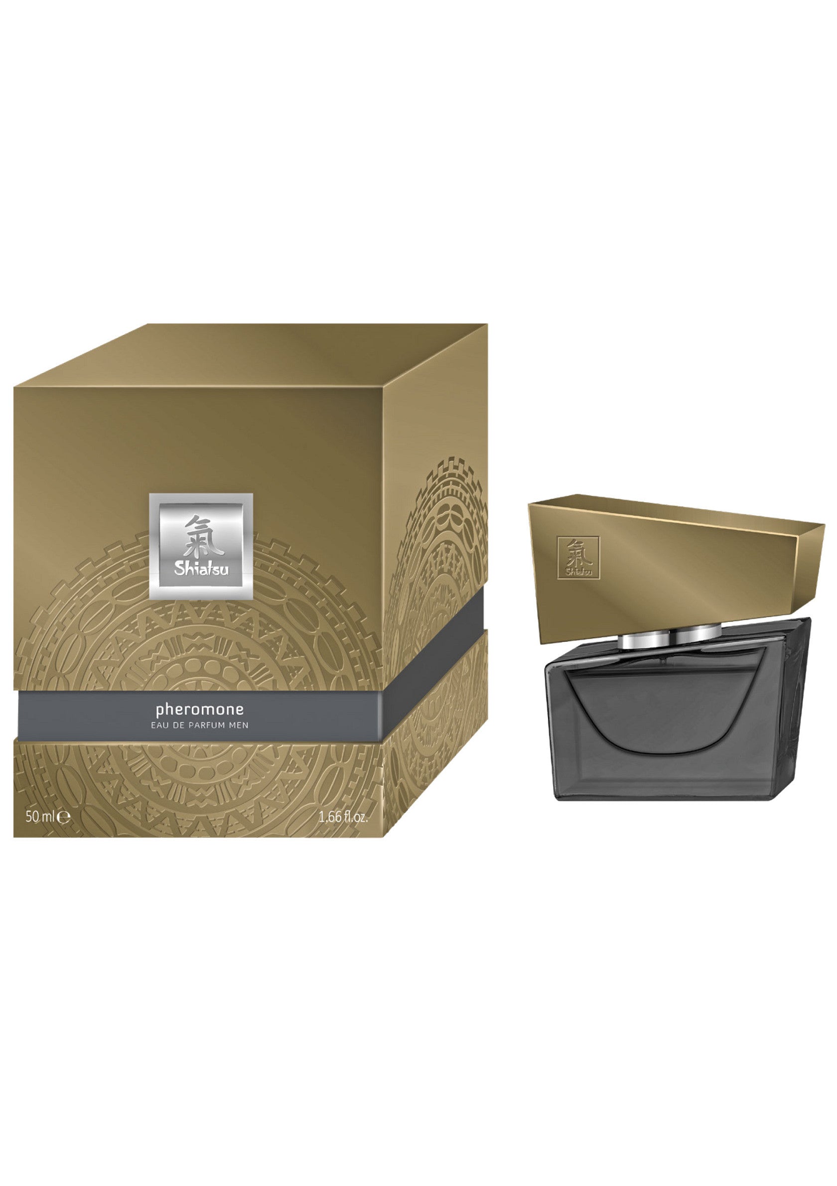 Parfum aux phéromones Shiau. L'élégance et la séduction dans un flacon doré. Disponible ici!; Shiau feromoon parfum. Elegantie en verleiding in een gouden fles. Nu verkrijgbaar!; Shiau Pheromone perfume. Elegance and seduction in a golden bottle. Available here!
