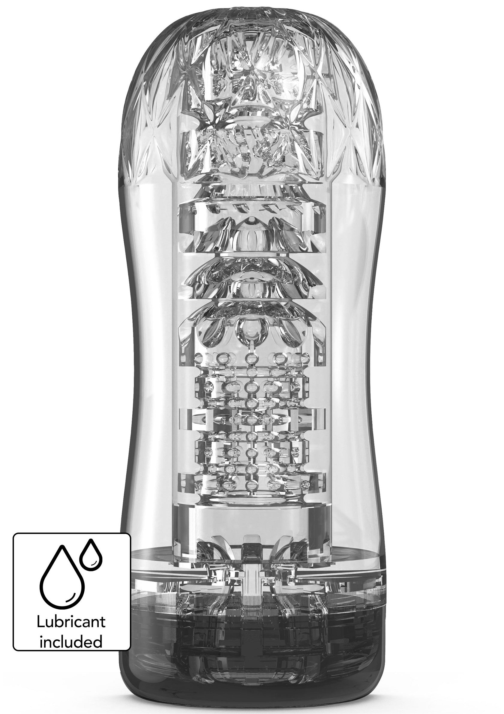 Manchon de plaisir transparent avec lubrifiant inclus pour des sensations intenses.; Transparante masturbator met glijmiddel inbegrepen voor intense sensaties.; Clear pleasure sleeve with lubricant included for intense sensations.